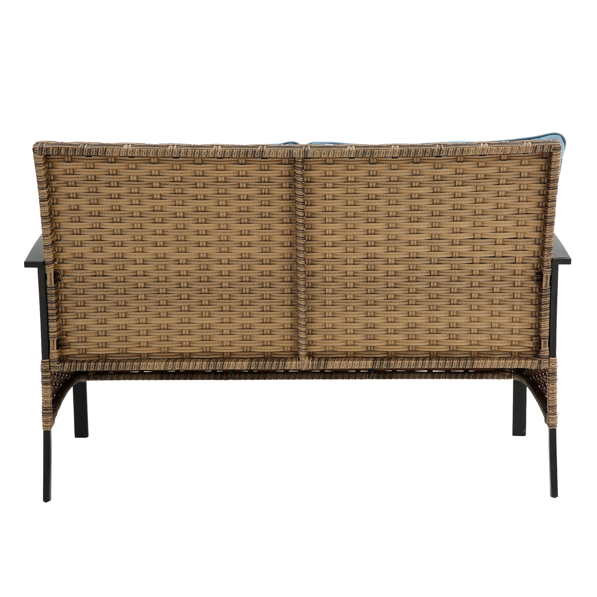 4-Piece Rattan Wicker Outdoor Conversation Set with Cushion BOHFPS01BL