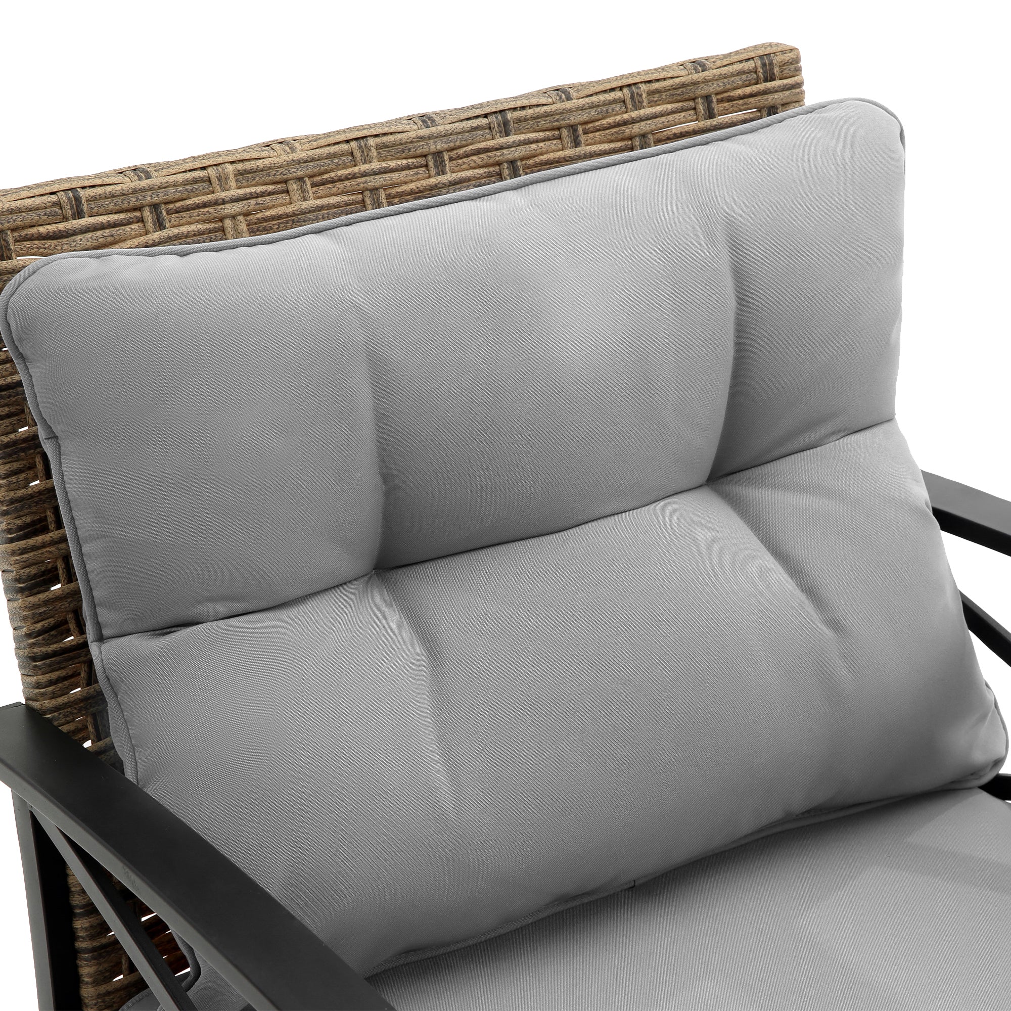 4-Piece Rattan Wicker Outdoor Conversation Set with Cushion BOHFPS01GR