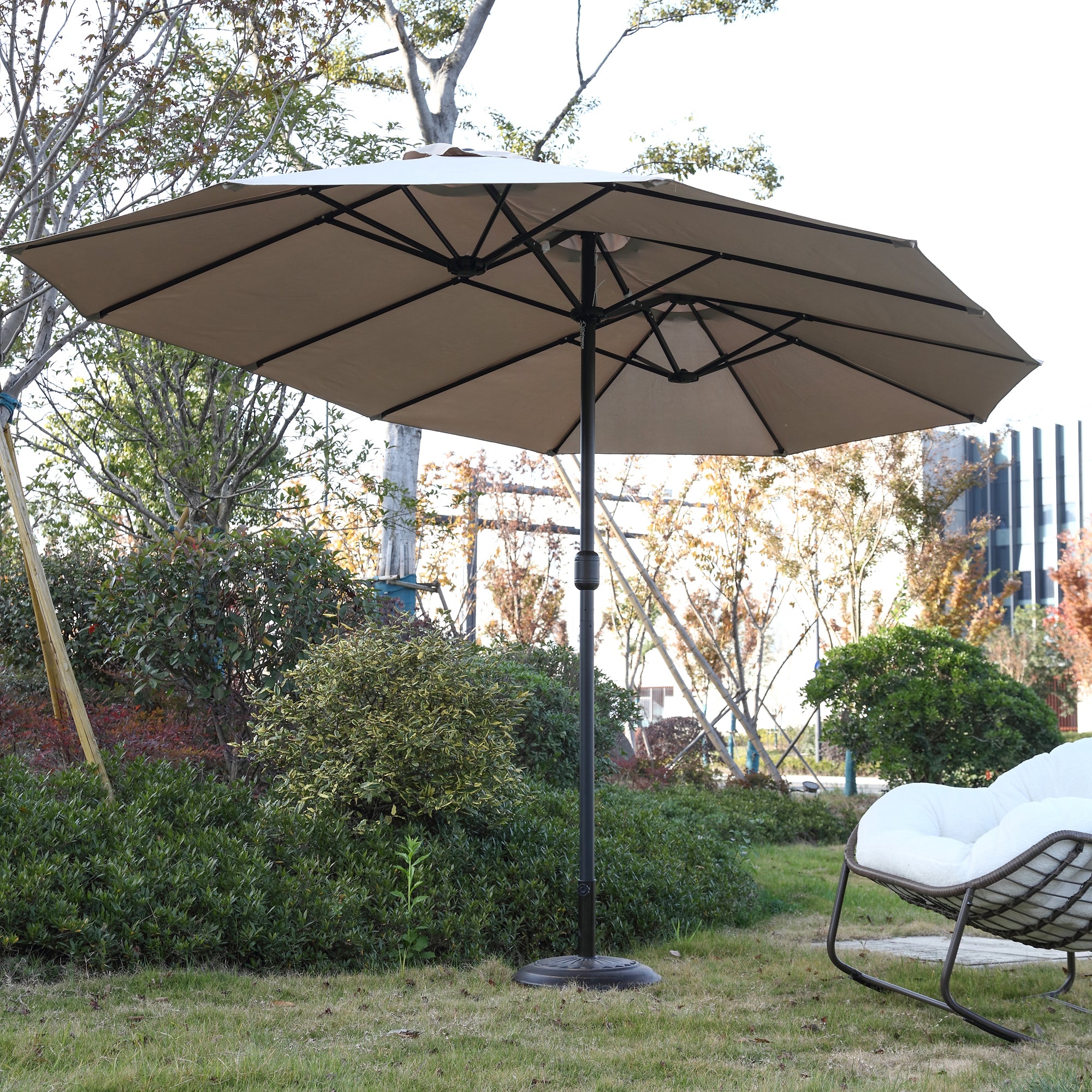 14.8 ft. Double Sided Patio Umbrella Rectangular Large with Crank BOHFPU01KH