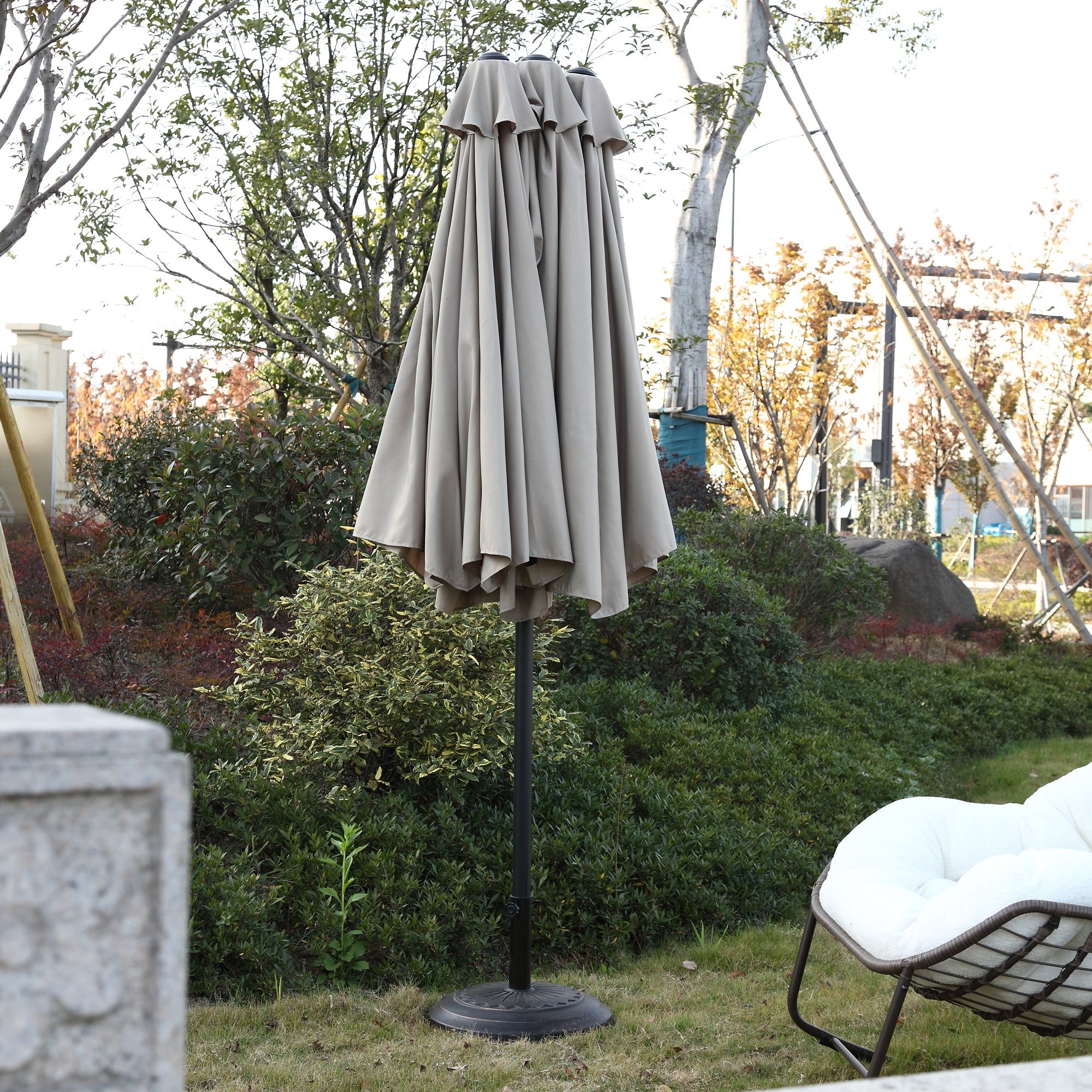 14.8 ft. Double Sided Patio Umbrella Rectangular Large with Crank BOHFPU01KH