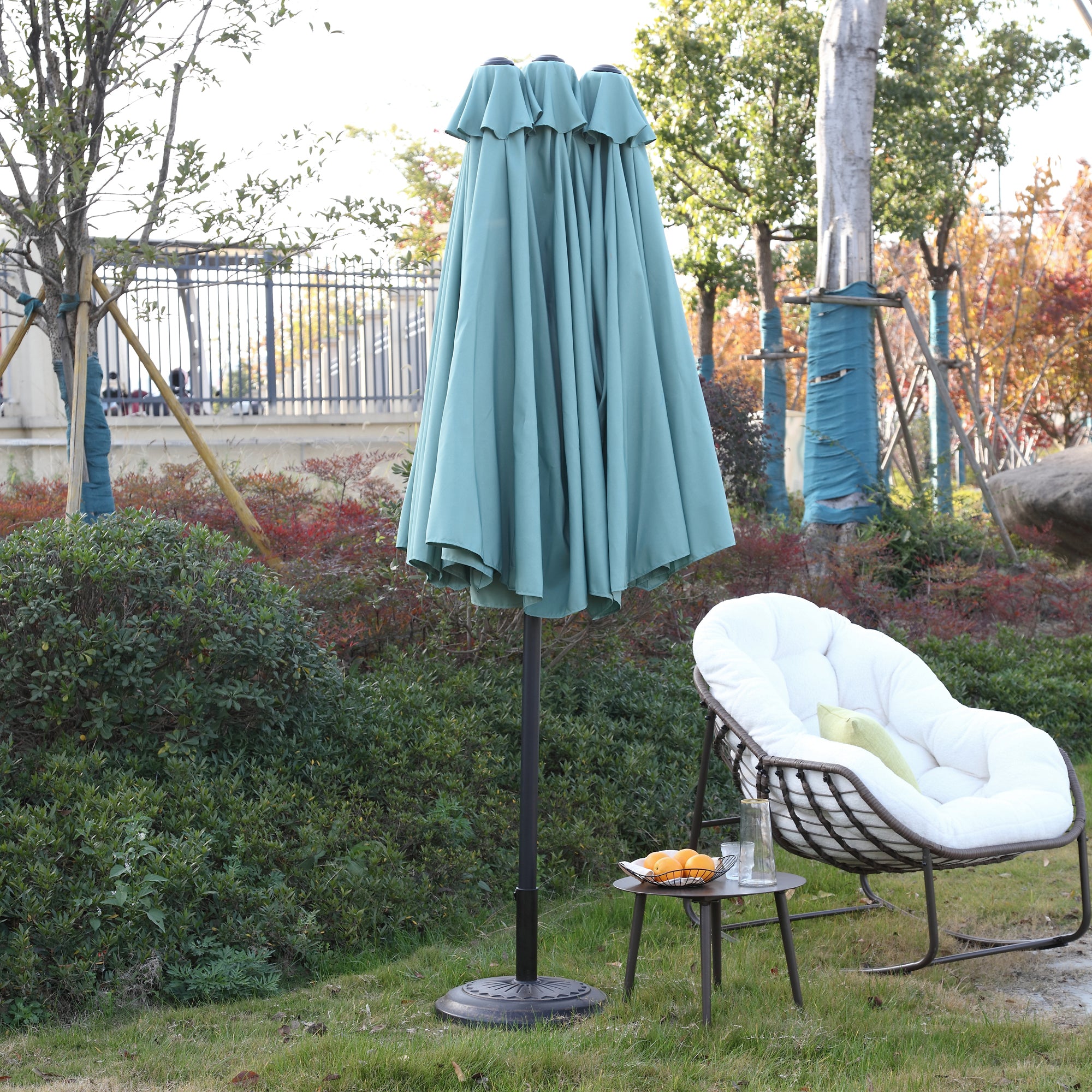 14.8 ft. Double Sided Patio Umbrella Rectangular Large with Crank BOHFPU01LG