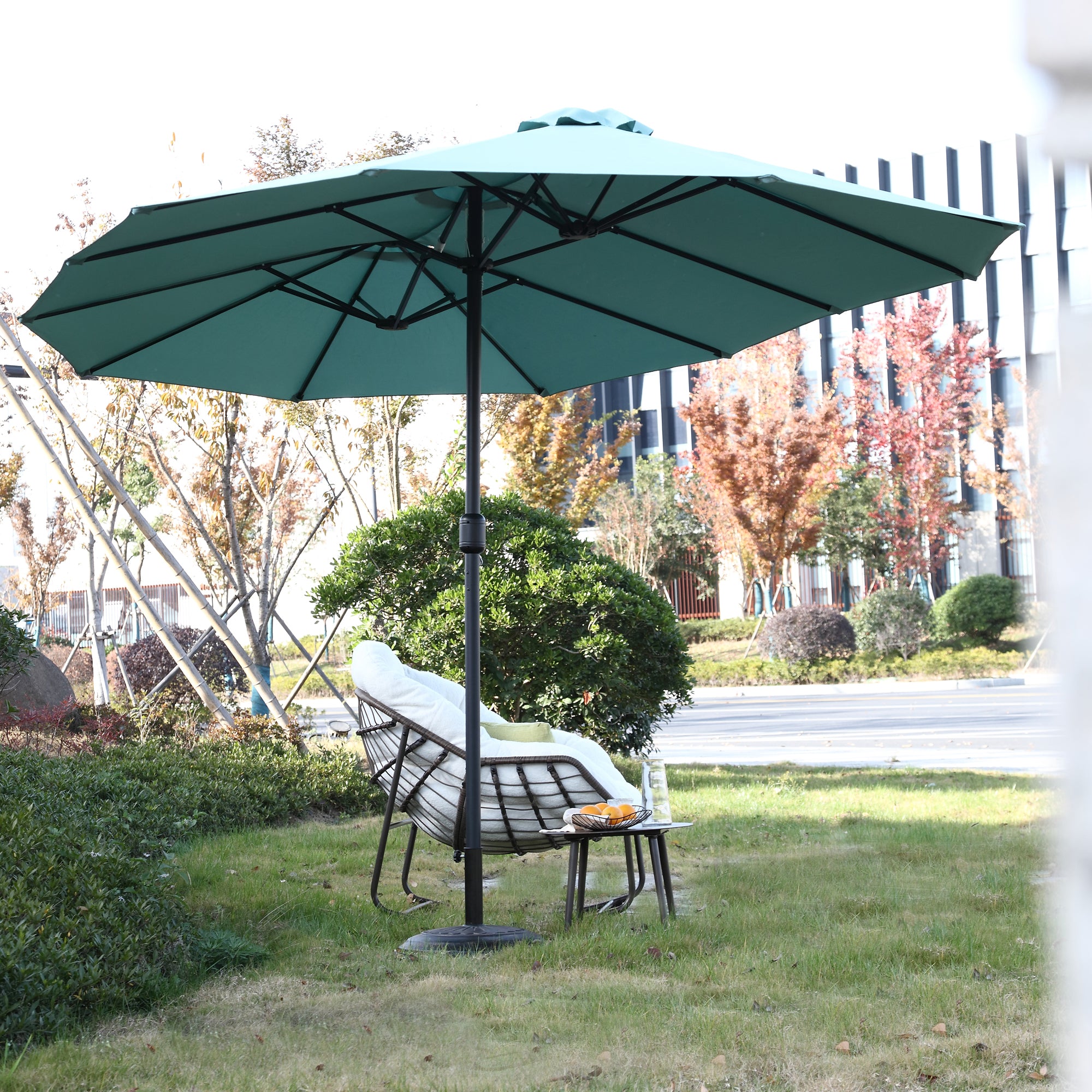 14.8 ft. Double Sided Patio Umbrella Rectangular Large with Crank BOHFPU01LG