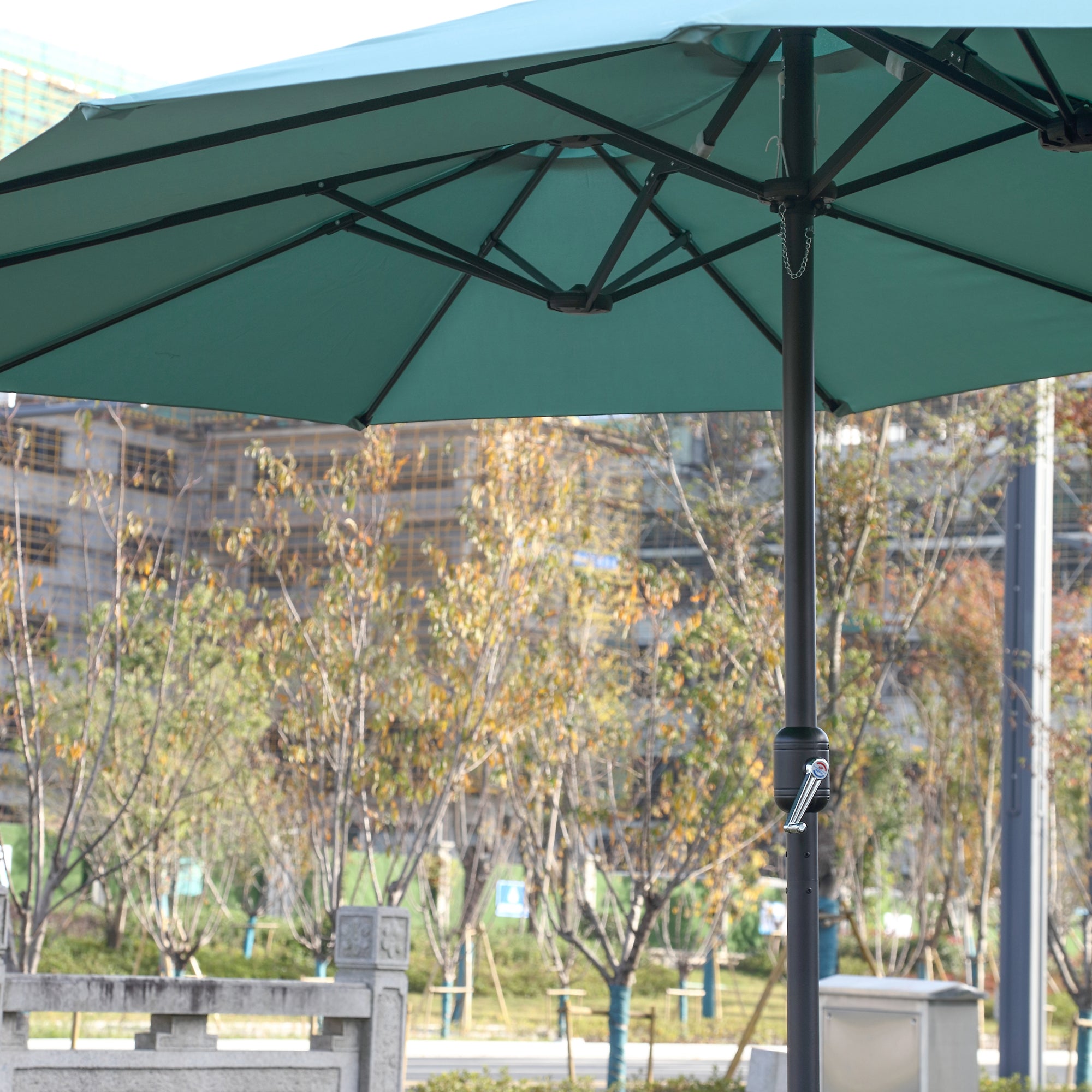 14.8 ft. Double Sided Patio Umbrella Rectangular Large with Crank BOHFPU01LG