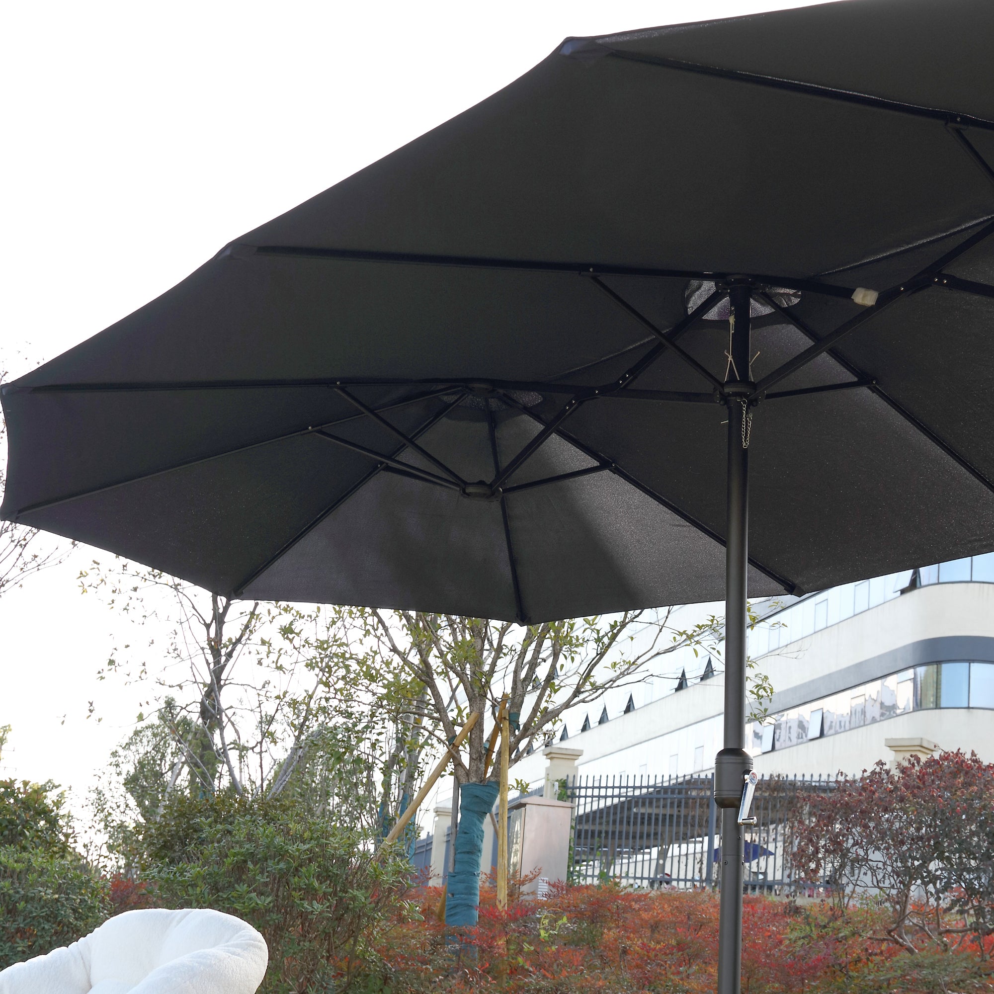 14.8 ft. Double Sided Patio Umbrella Rectangular Large with Crank BOHFPU01NB