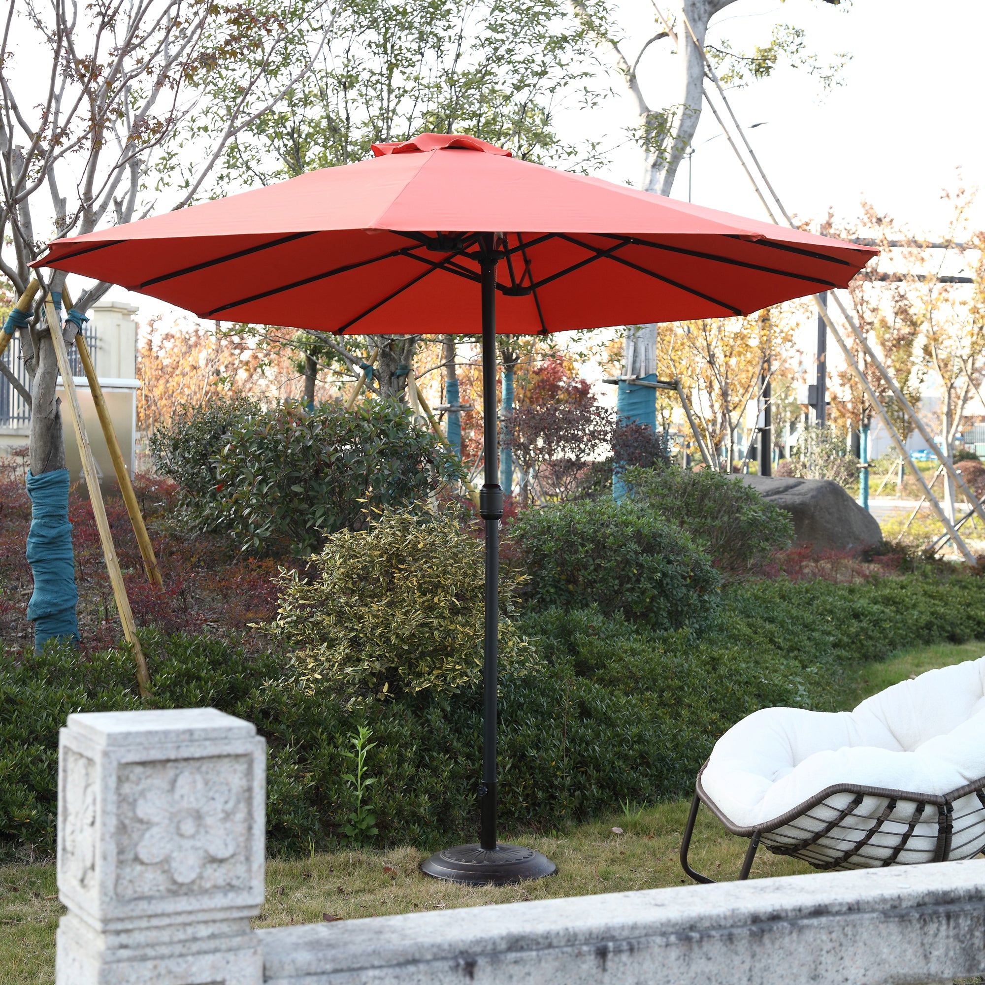 14.8 ft. Double Sided Patio Umbrella Rectangular Large with Crank BOHFPU01ORG