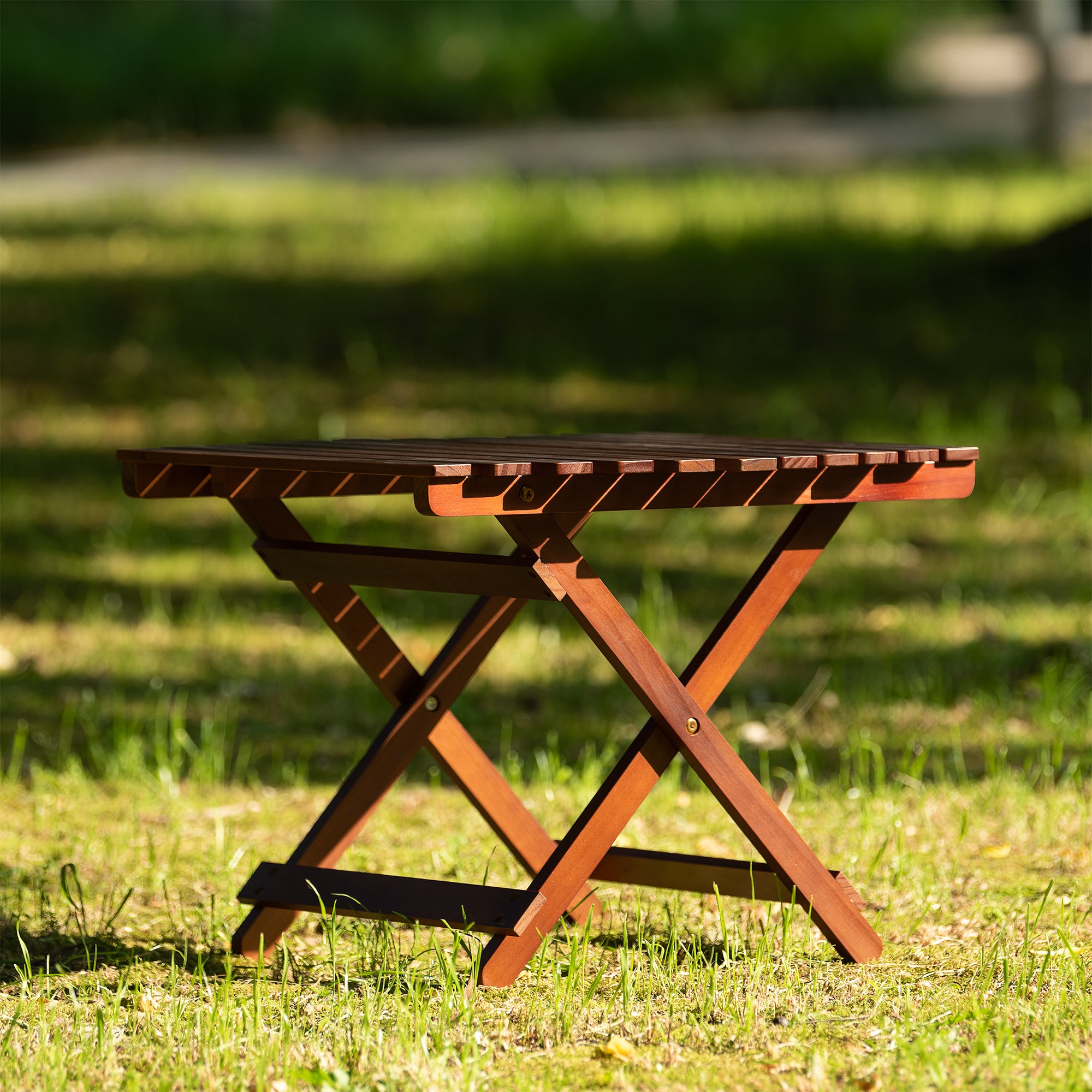 19.6 in. W Natural Rectangle Folding Wood Side Table BOLYPT01NT