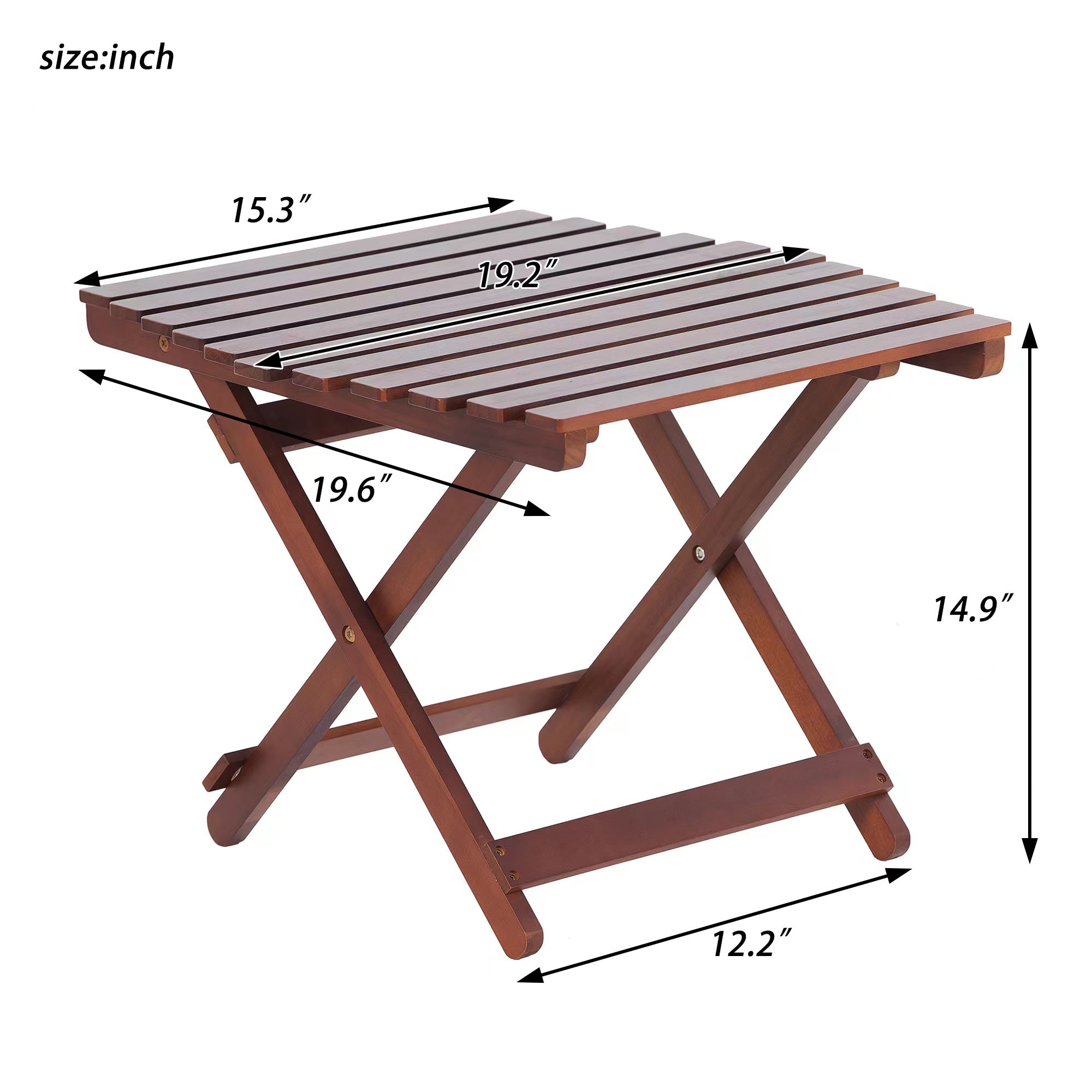 19.6 in. W Natural Rectangle Folding Wood Side Table BOLYPT01NT