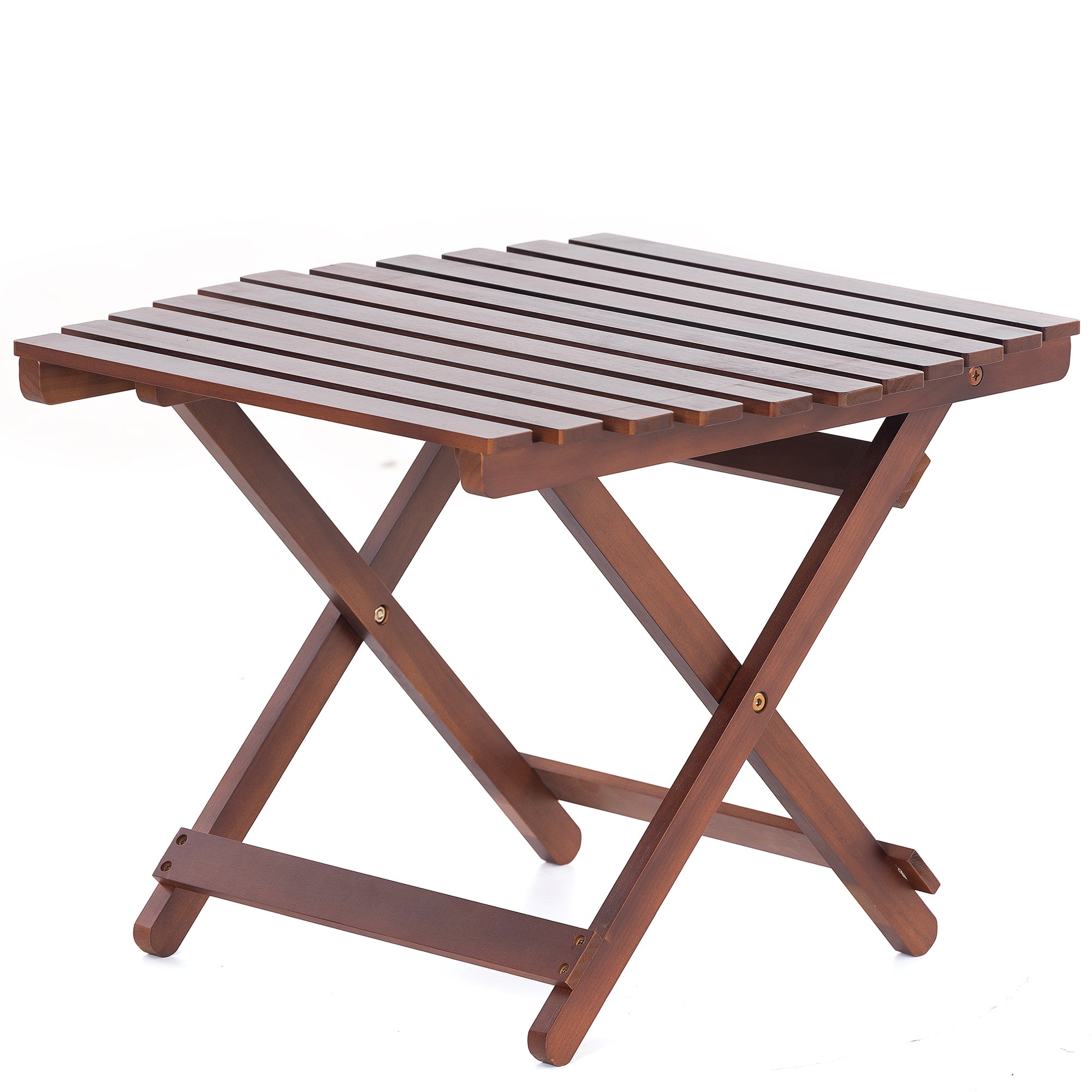 19.6 in. W Natural Rectangle Folding Wood Side Table BOLYPT01NT