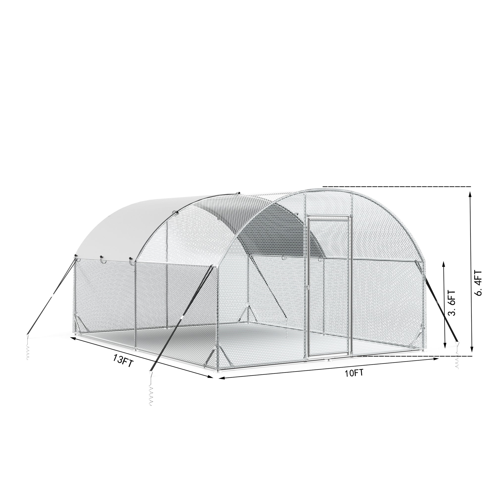 10' x 13' Large Metal Chicken Coop with Water-Resident and Anti-UV Cover BOMERCC01-SV