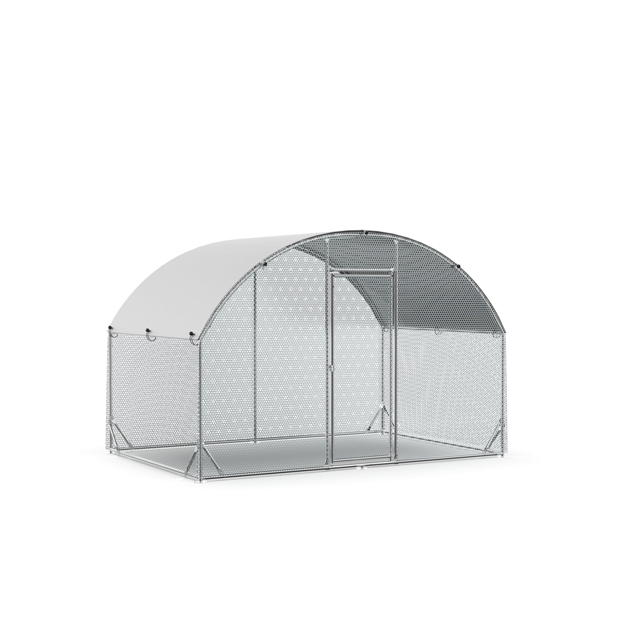 10' x 6.5' Large Metal Chicken Coop with Water-Resident and Anti-UV Cover BOMERCC02-SV