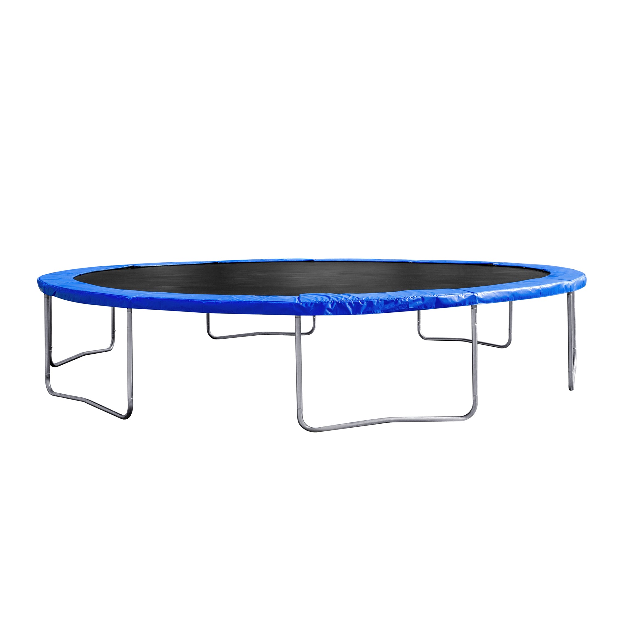 14 ft. Blue Galvanized Anti-Rust OutdoorCoatingTrampoline with Basketball Hoop and Ladder BOMERTP04-BL