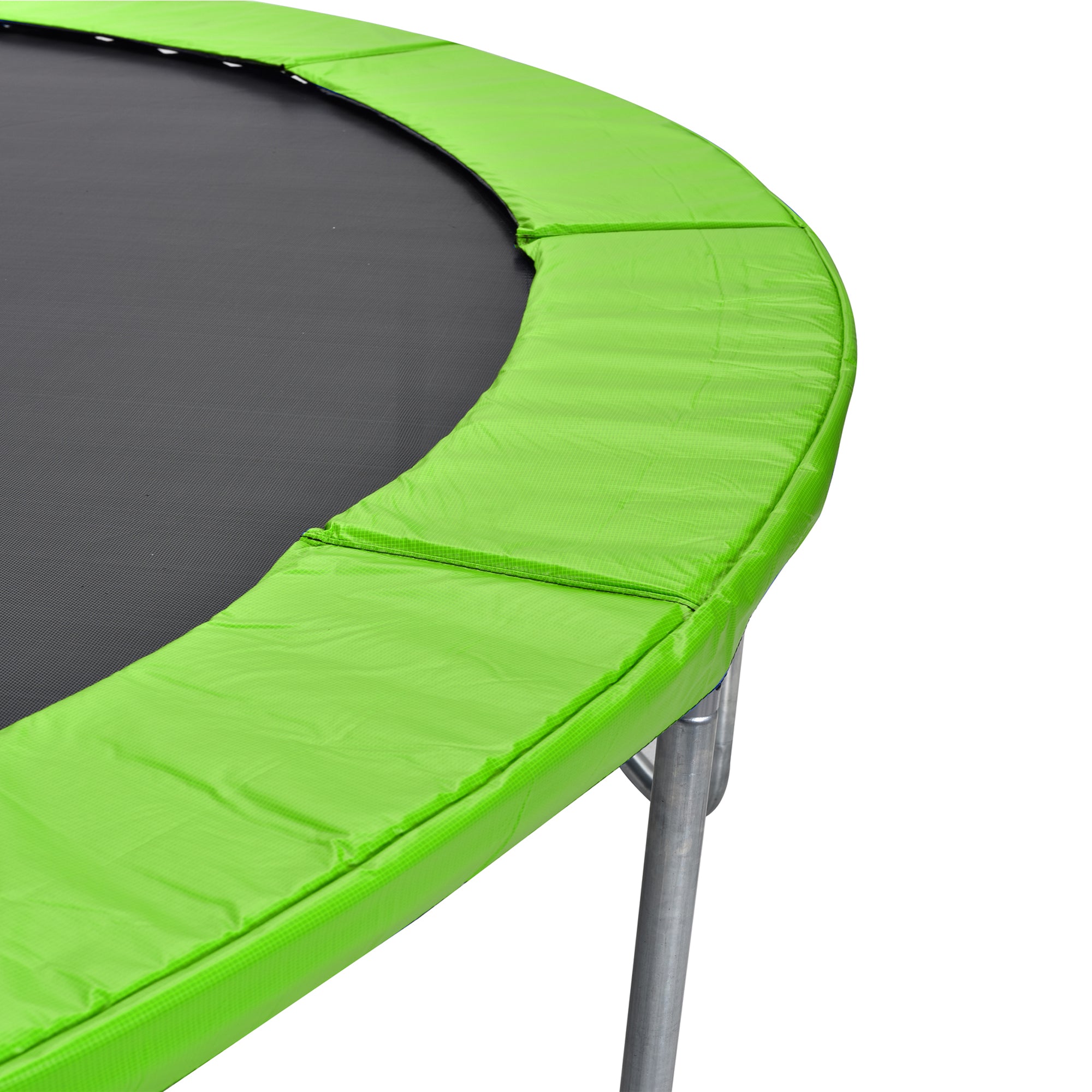 15 ft. Green Galvanized Anti-Rust Outdoor Round Trampoline with Basketball Hoop with Ladder and Enclosure Net BOMERTP14-AGN