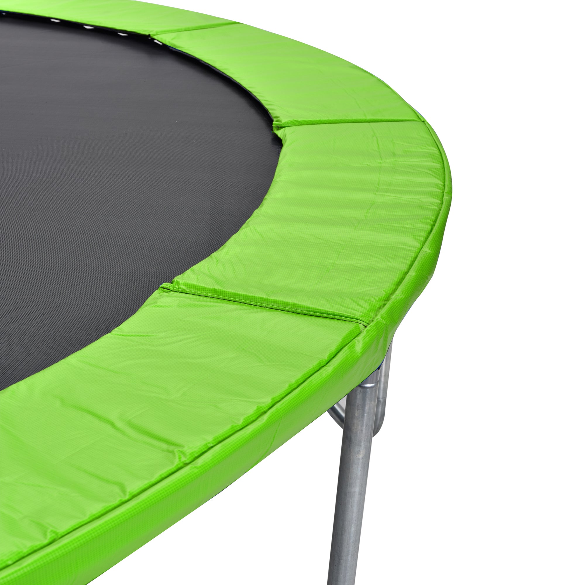 15 ft. Green Galvanized Anti-Rust Outdoor Round Trampoline with Basketball Hoop with Ladder and Enclosure Net BOMERTP15-AGN