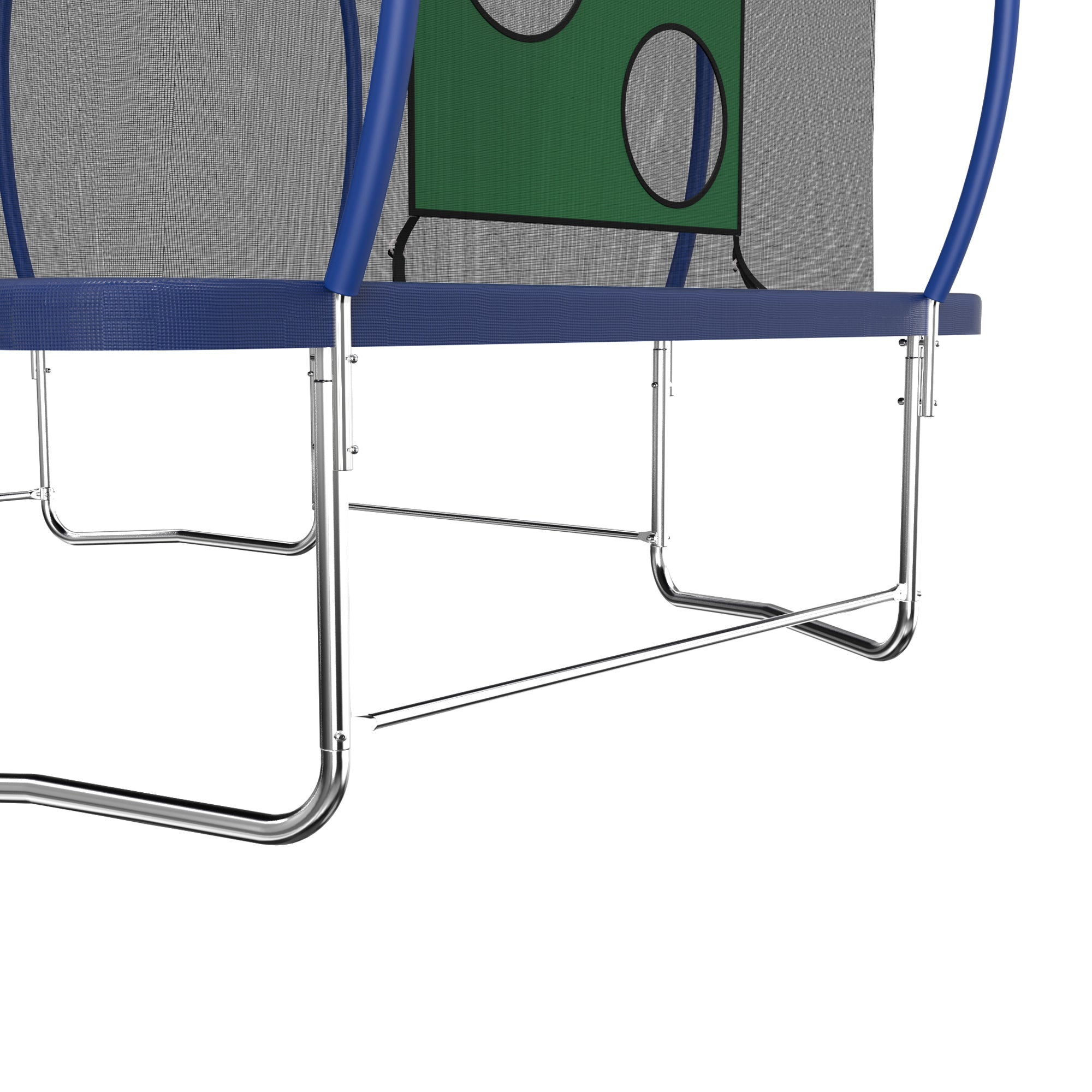 8 ft. x 14 ft. Blue Galvanized Anti-Rust Outdoor Rectangle Coating Trampoline with Enclosure and Ladder BOMERTP34-BL