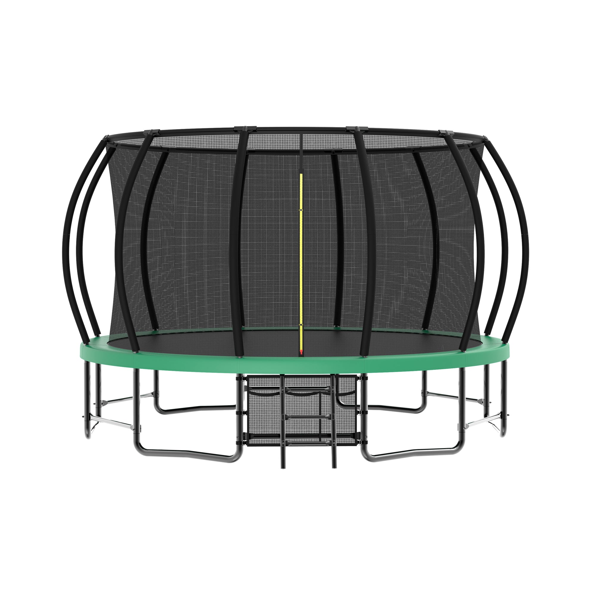 15 ft. Green Galvanized Anti-Rust Outdoor Round Trampoline with Balance Bar with Enclosure Net and Carriage Bag  BOMERTP50-GRN