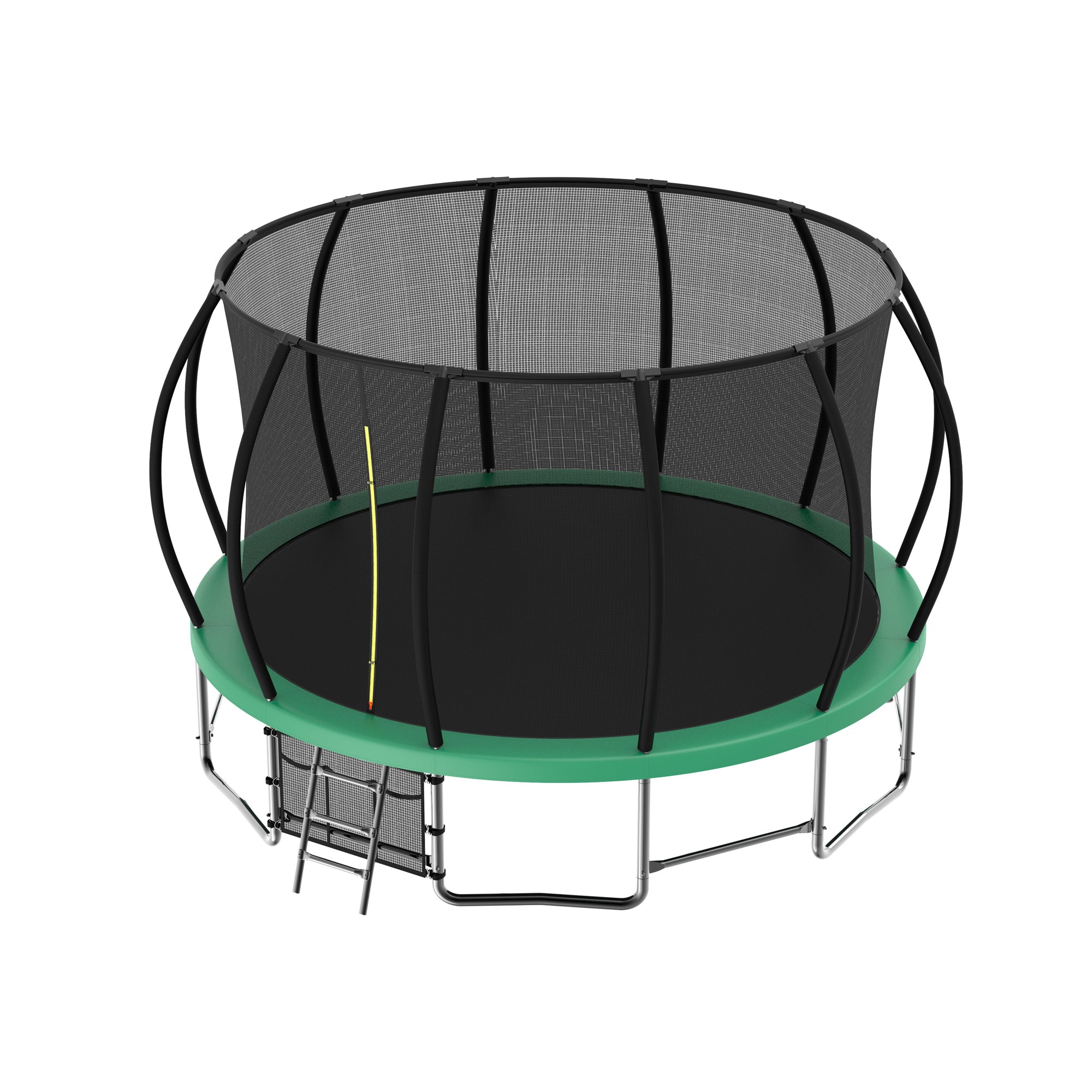 15 ft. Green Galvanized Anti-Rust Outdoor Round Trampoline with Balance Bar with Enclosure Net and Carriage Bag  BOMERTP50-GRN