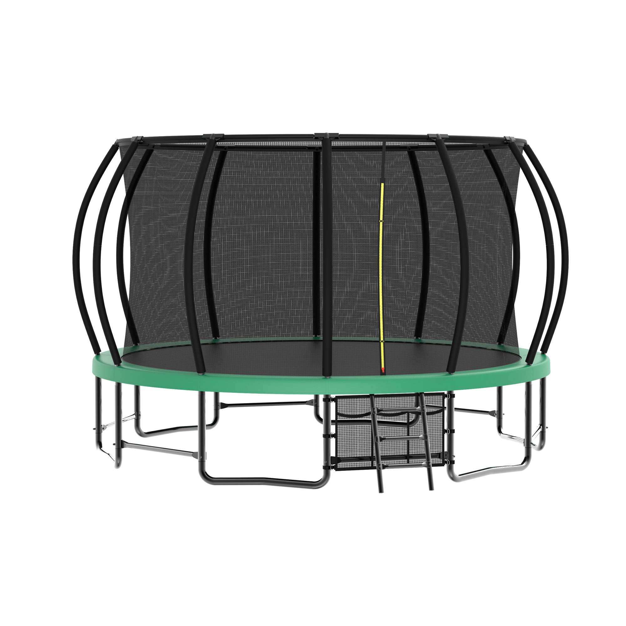 15 ft. Green Galvanized Anti-Rust Outdoor Round Trampoline with Balance Bar with Enclosure Net and Carriage Bag  BOMERTP50-GRN