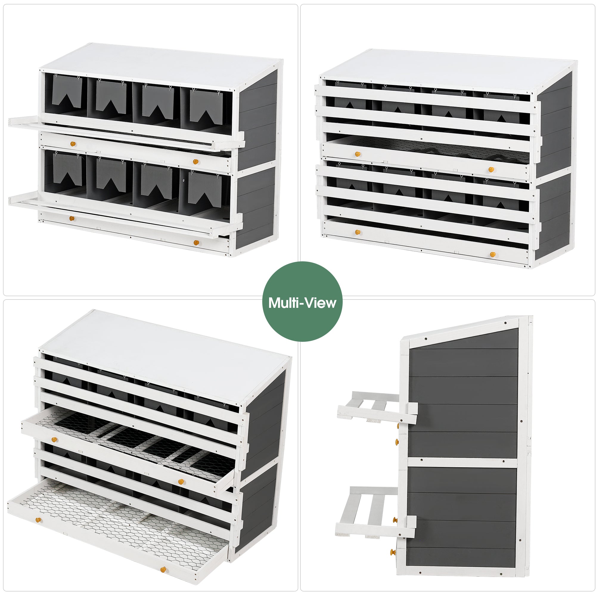 35.4'' x 47'' x 26.4'' Wooden Chicken Nesting Box with 8 Compartments Egg Laying Boxes and 4 Vented Holes
