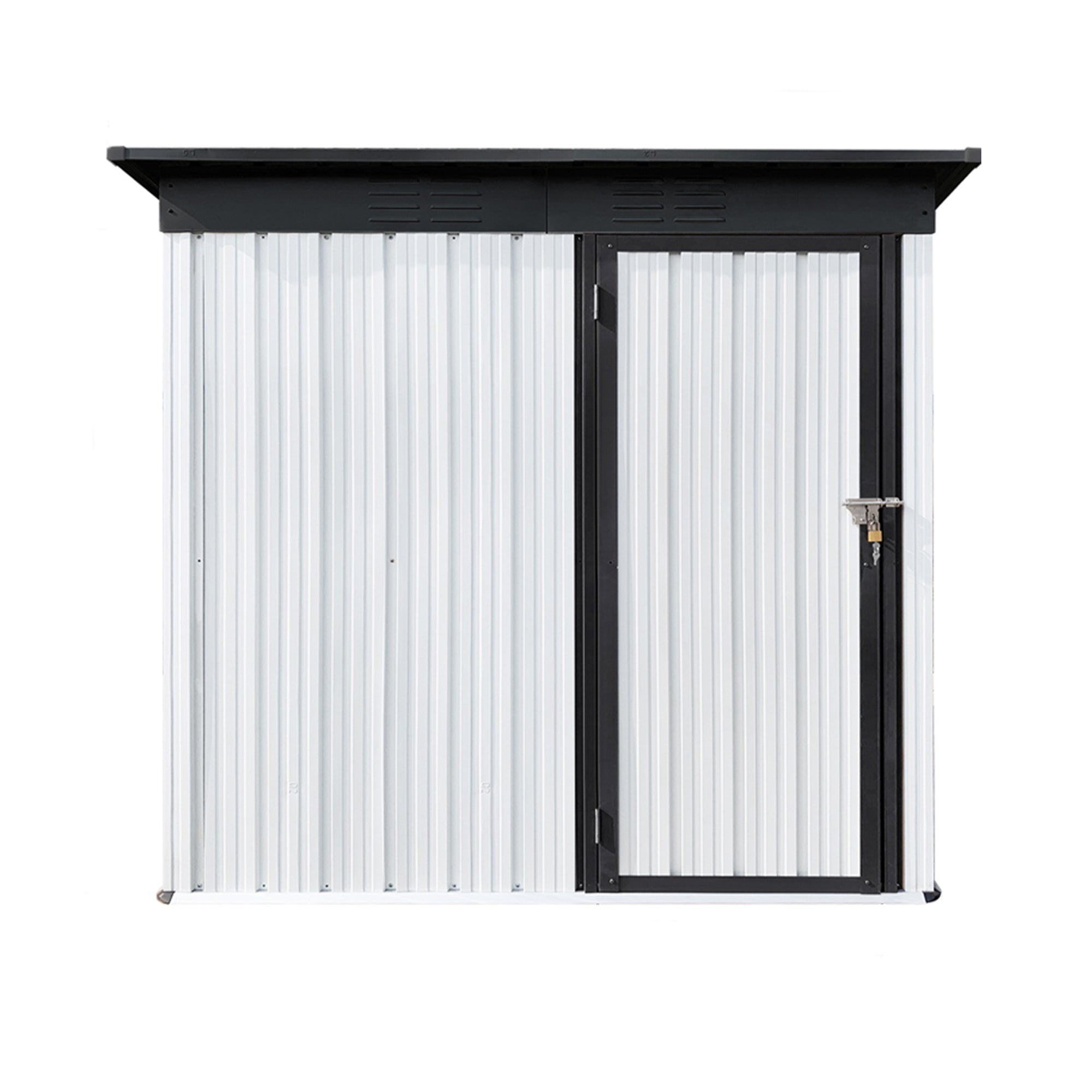 5 ft. W x 3 ft. D Metal Outdoor Storage Shed in White and Black (14 sq. ft.)  BOSTSTG02W-B