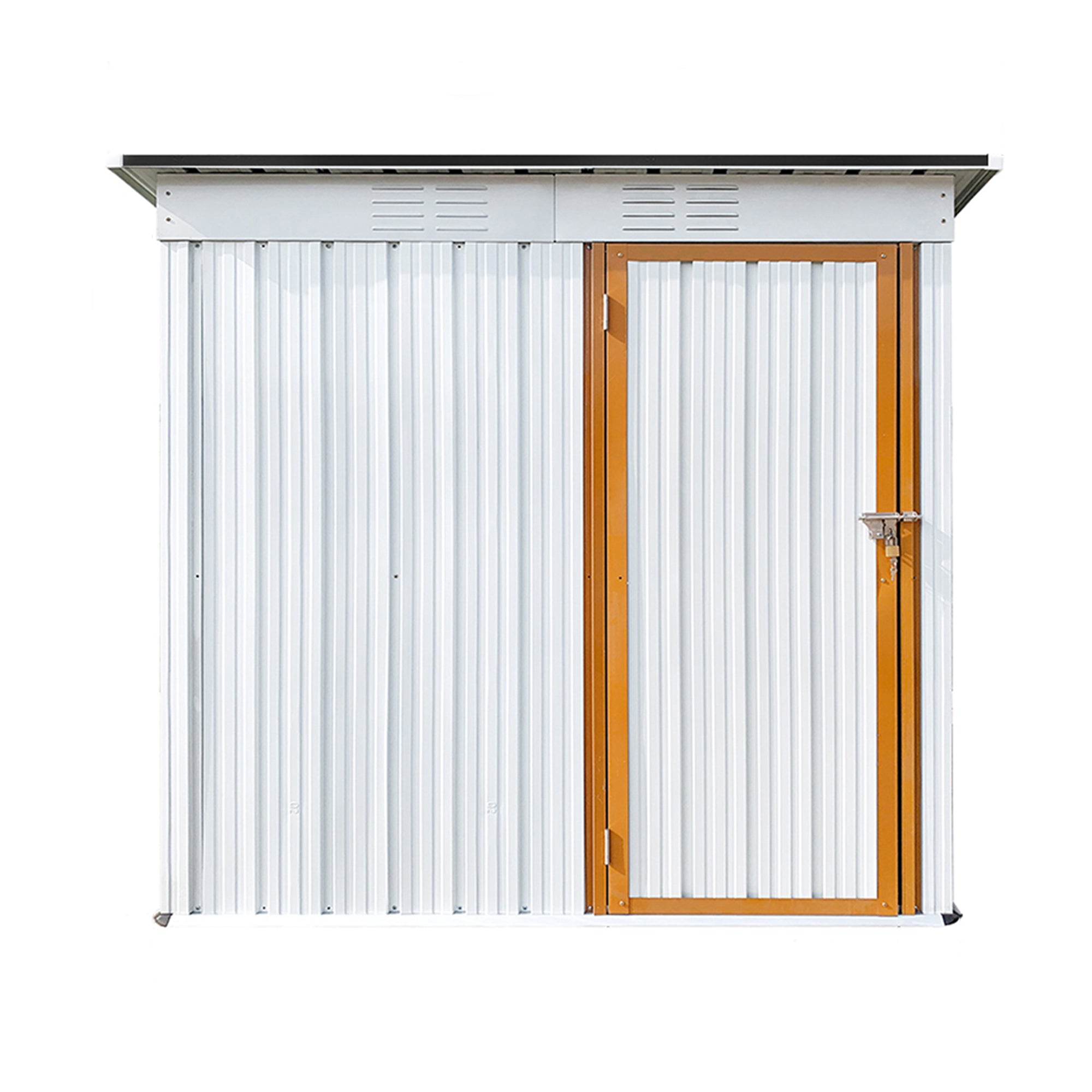 5 ft. W x 3 ft. D Metal Outdoor Storage Shed in White and Yellow (14 sq. ft.)  BOSTSTG02W-Y