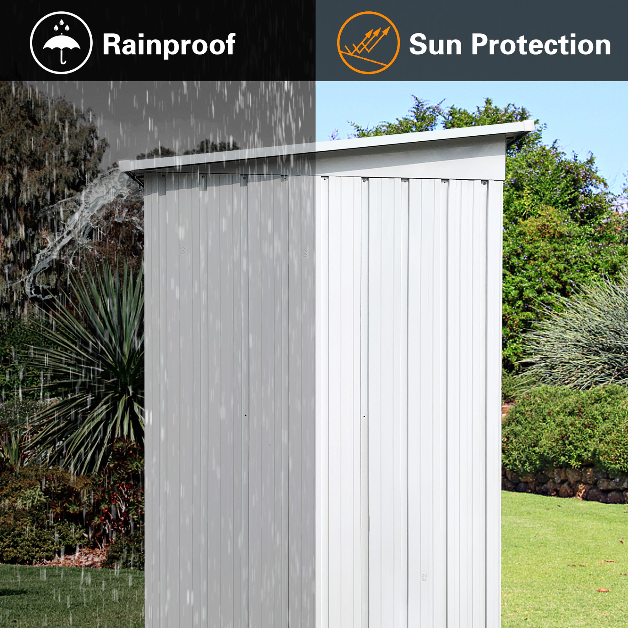 5 ft. W x 3 ft. D Metal Outdoor Storage Shed in White and Yellow (14 sq. ft.)  BOSTSTG02W-Y