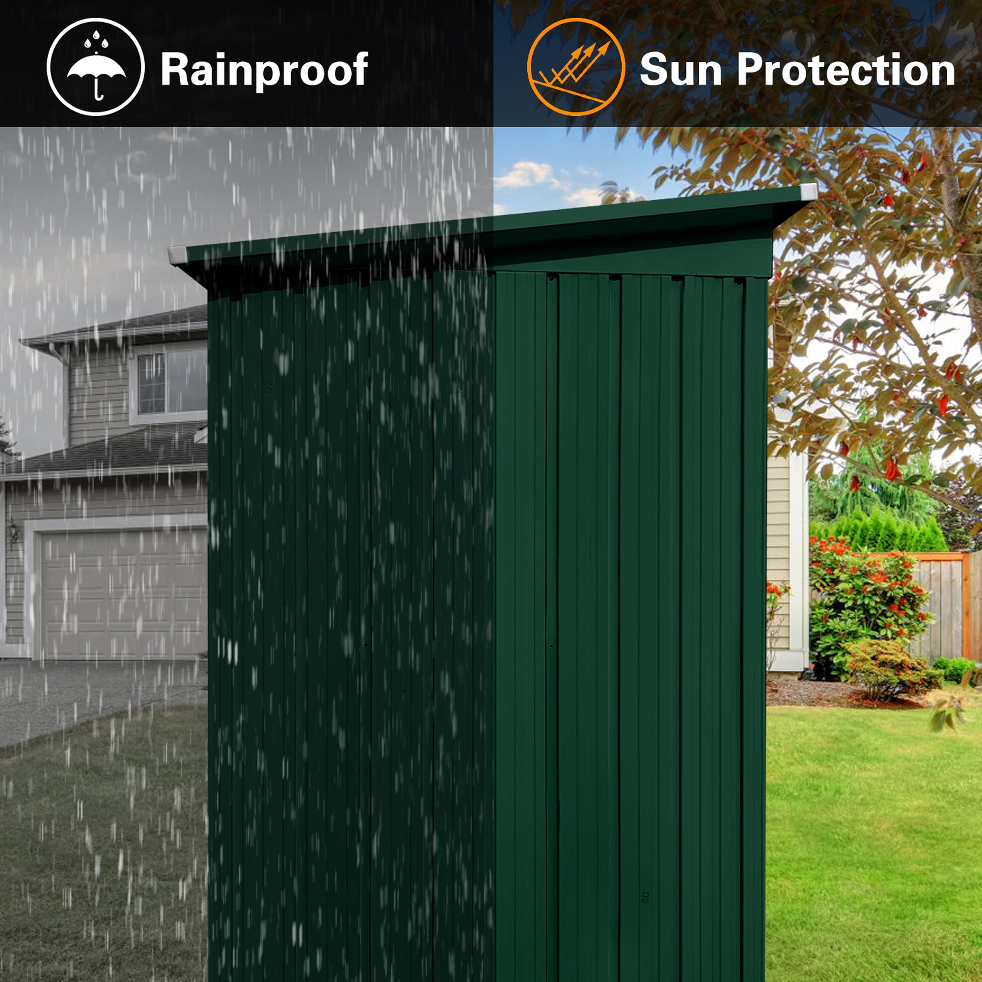 5 ft. W x 4 ft. D Metal Outdoor Storage Shed in Green (20 sq. ft.) BOSTSTG05GRN