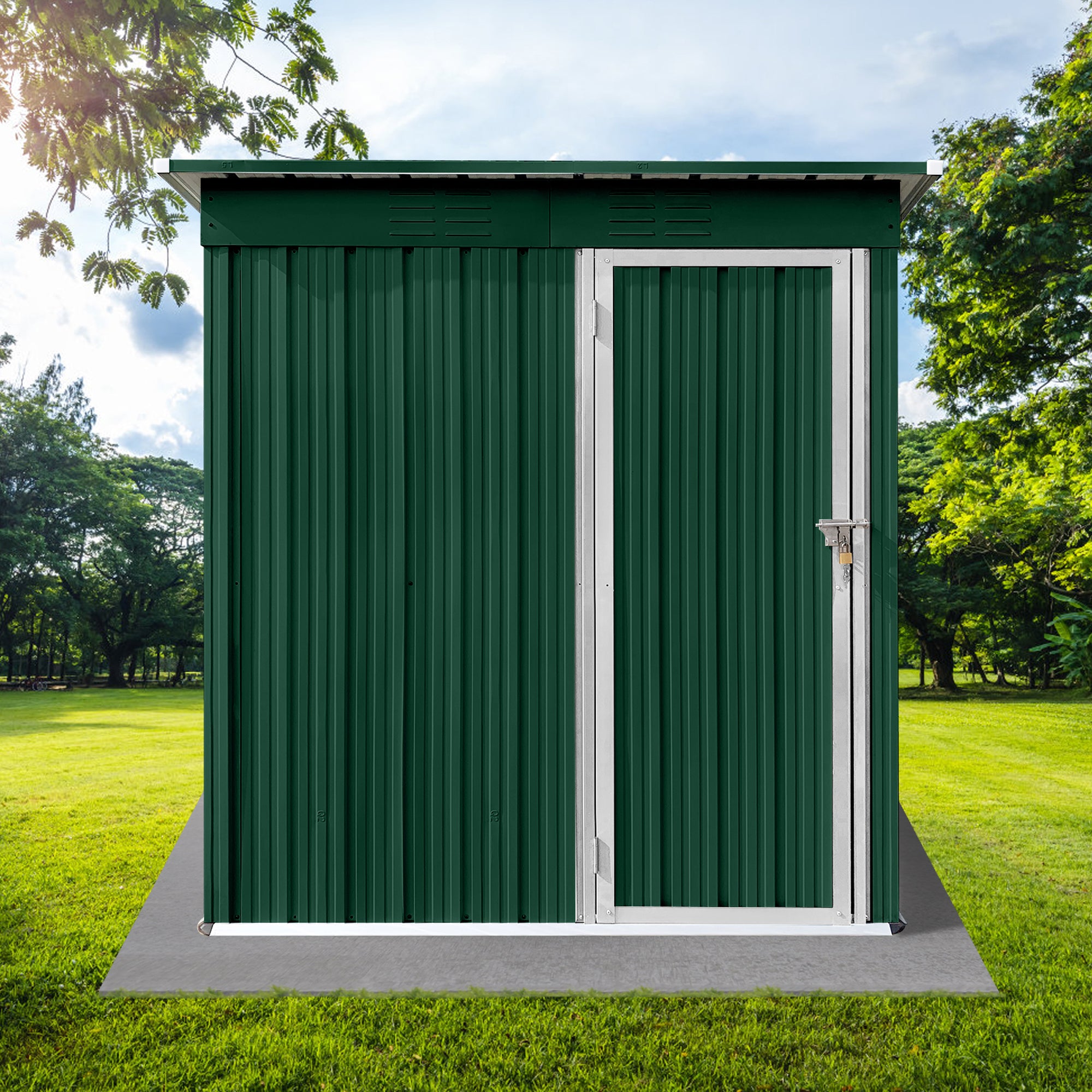 5 ft. W x 4 ft. D Metal Outdoor Storage Shed in Green (20 sq. ft.) BOSTSTG05GRN