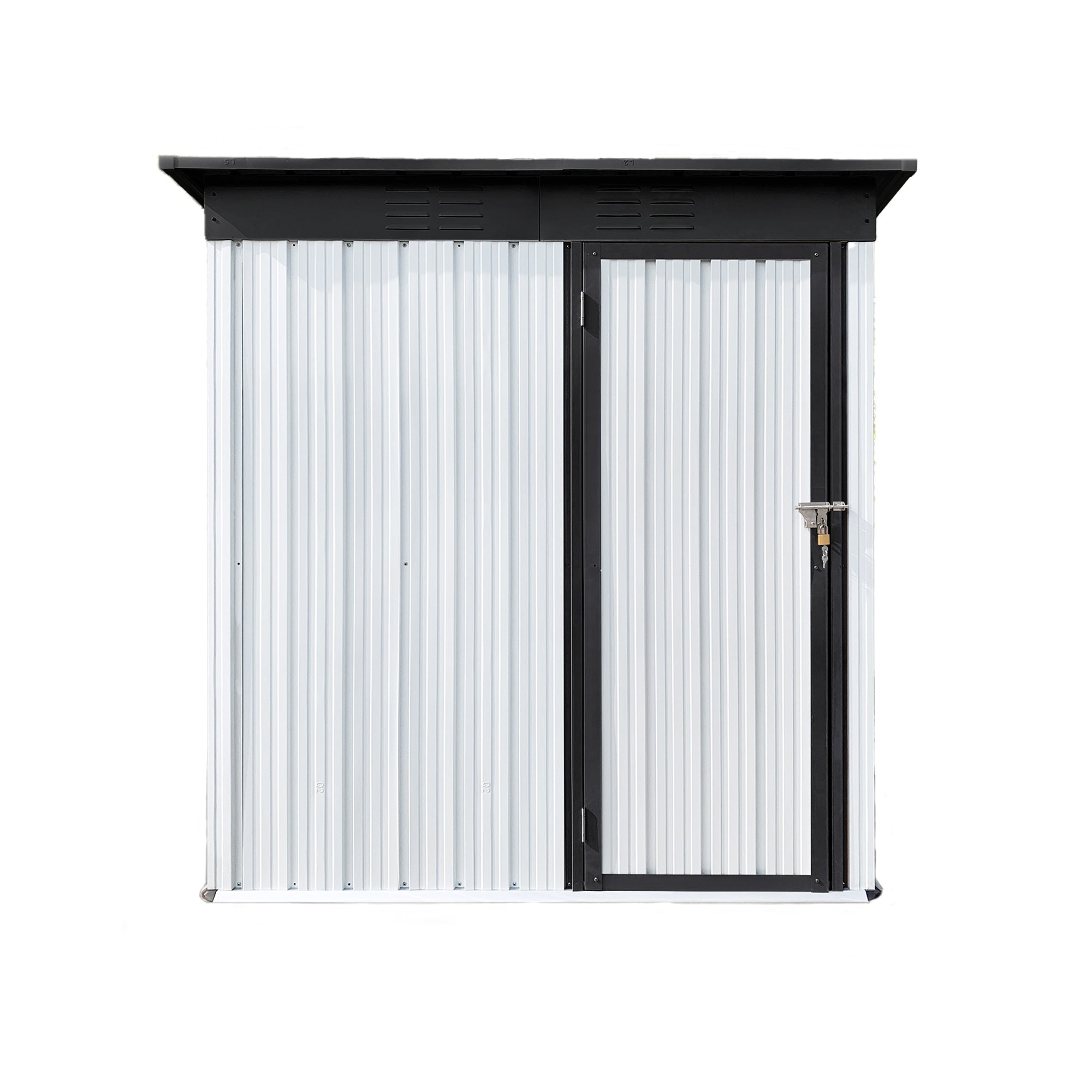 5 ft. W x 4 ft. D Metal Outdoor Storage Shed in White and Black (20 sq. ft.) BOSTSTG05W-B