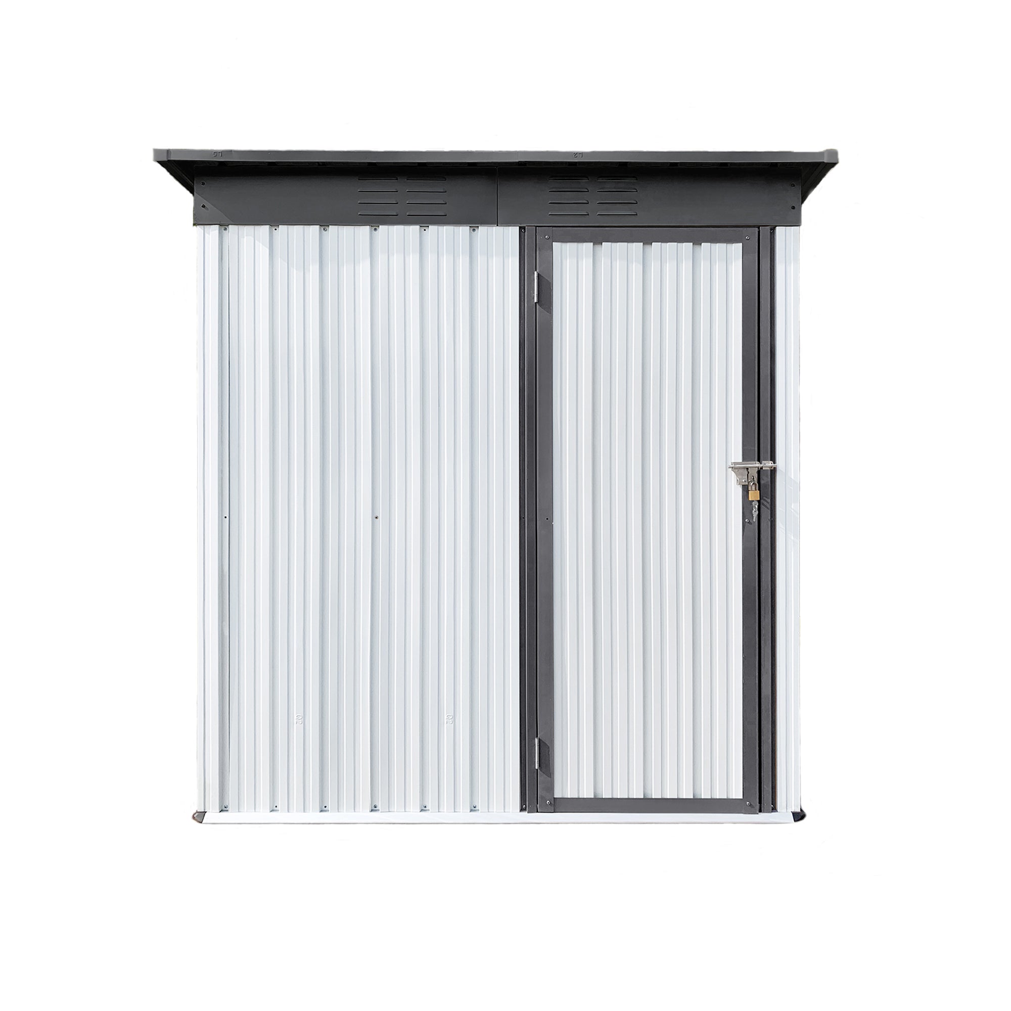 5 ft. W x 4 ft. D Metal Outdoor Storage Shed in White and Grey (20 sq. ft.) BOSTSTG05W-G