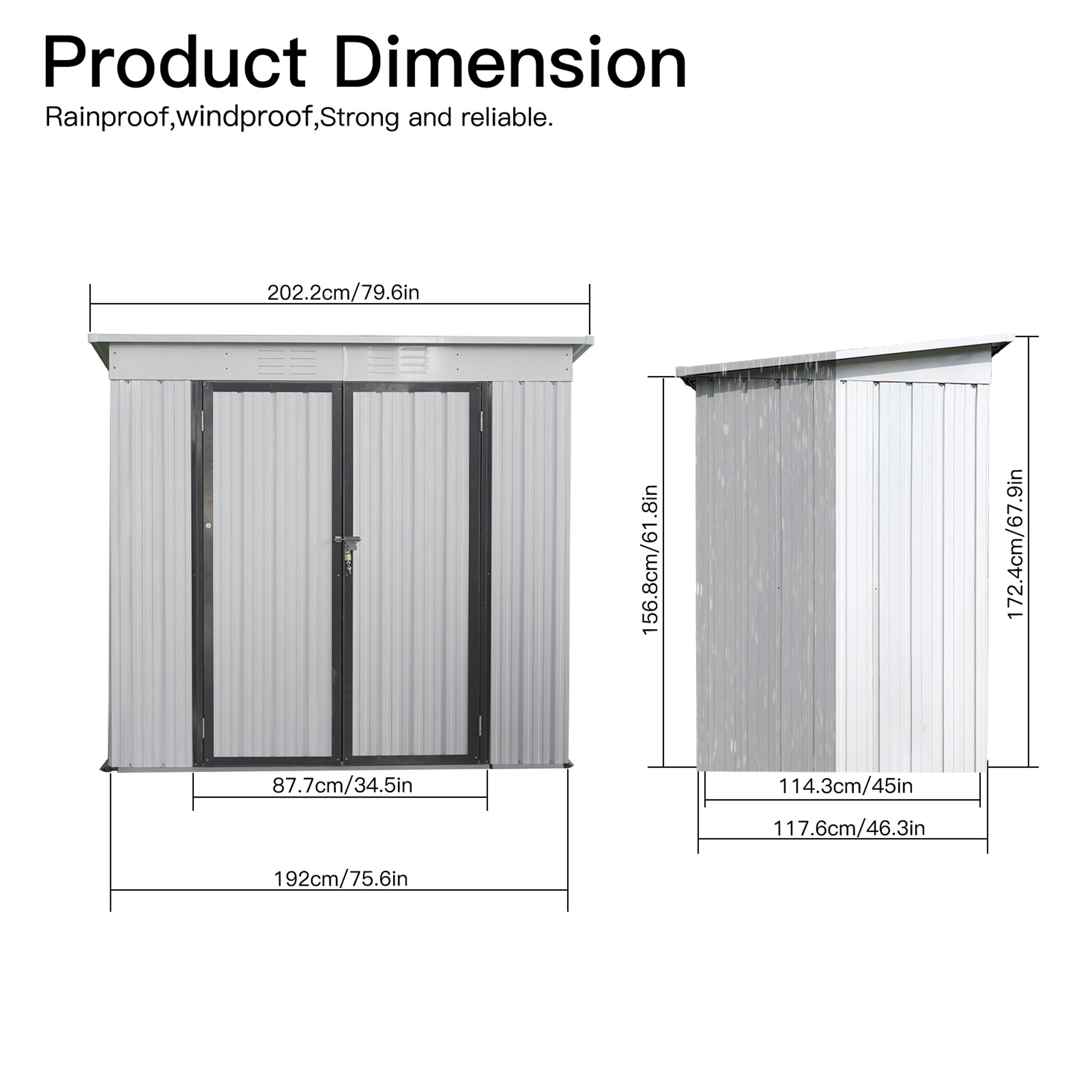 6 ft. W x 4 ft. D Metal Outdoor Storage Shed in White (24 sq. ft.) BOSTSTG06W