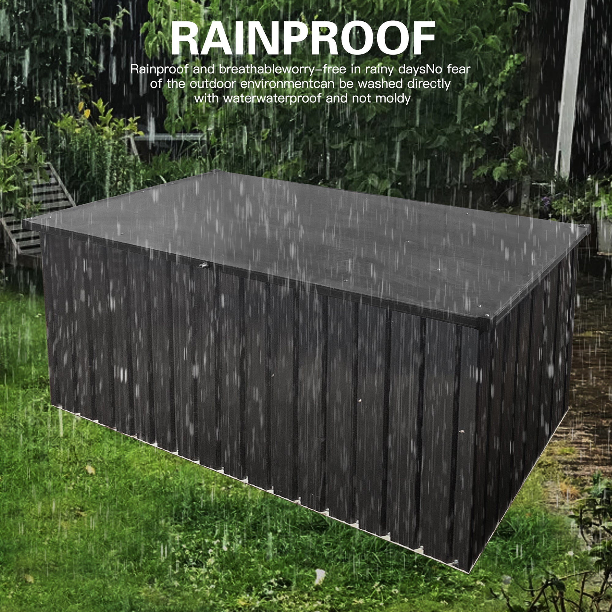 161 Gal. Outdoor Metal Storage Deck Box   BOSTSTG08-51B