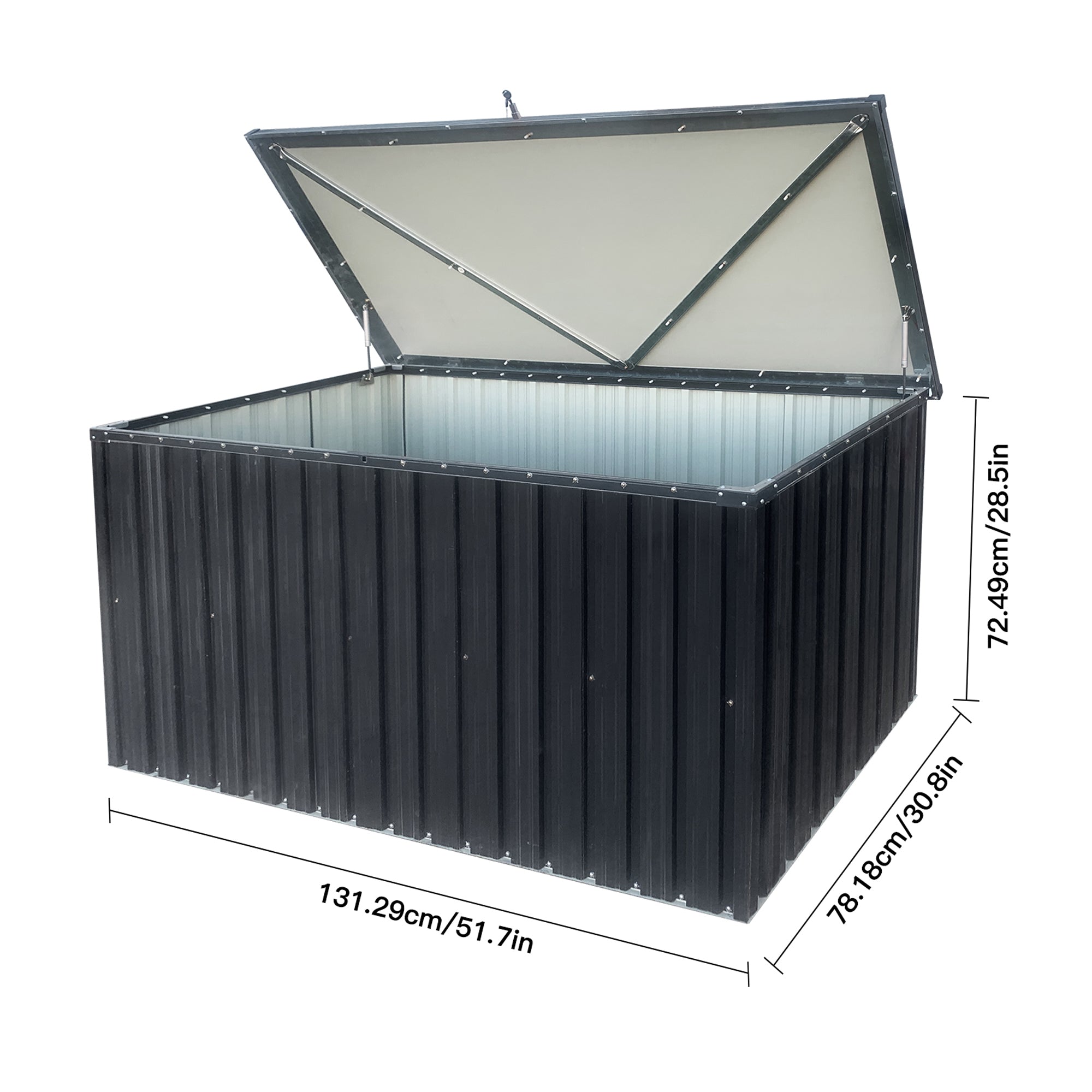 161 Gal. Outdoor Metal Storage Deck Box   BOSTSTG08-51B