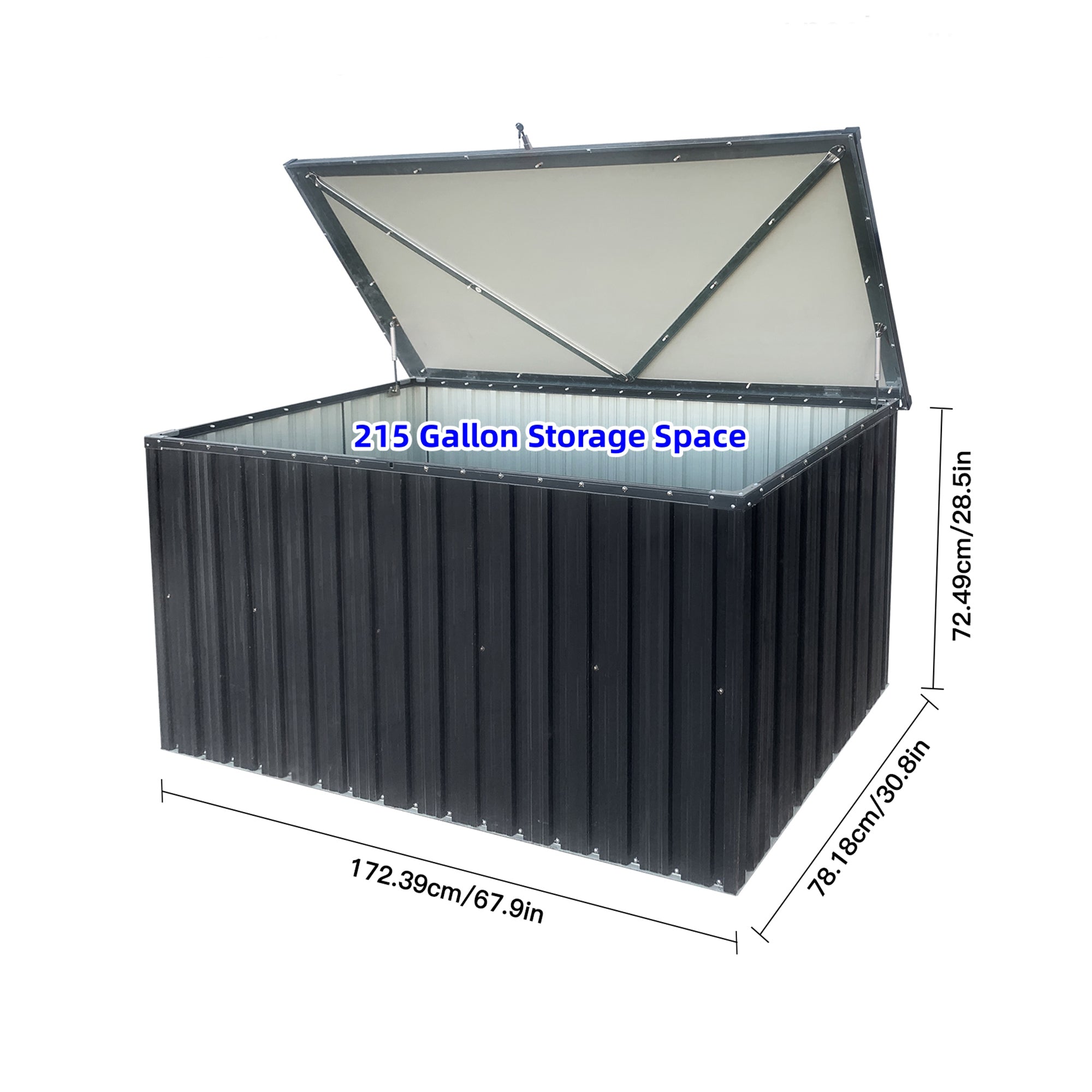 215 Gal. Outdoor Metal Storage Deck Box   BOSTSTG08-67B
