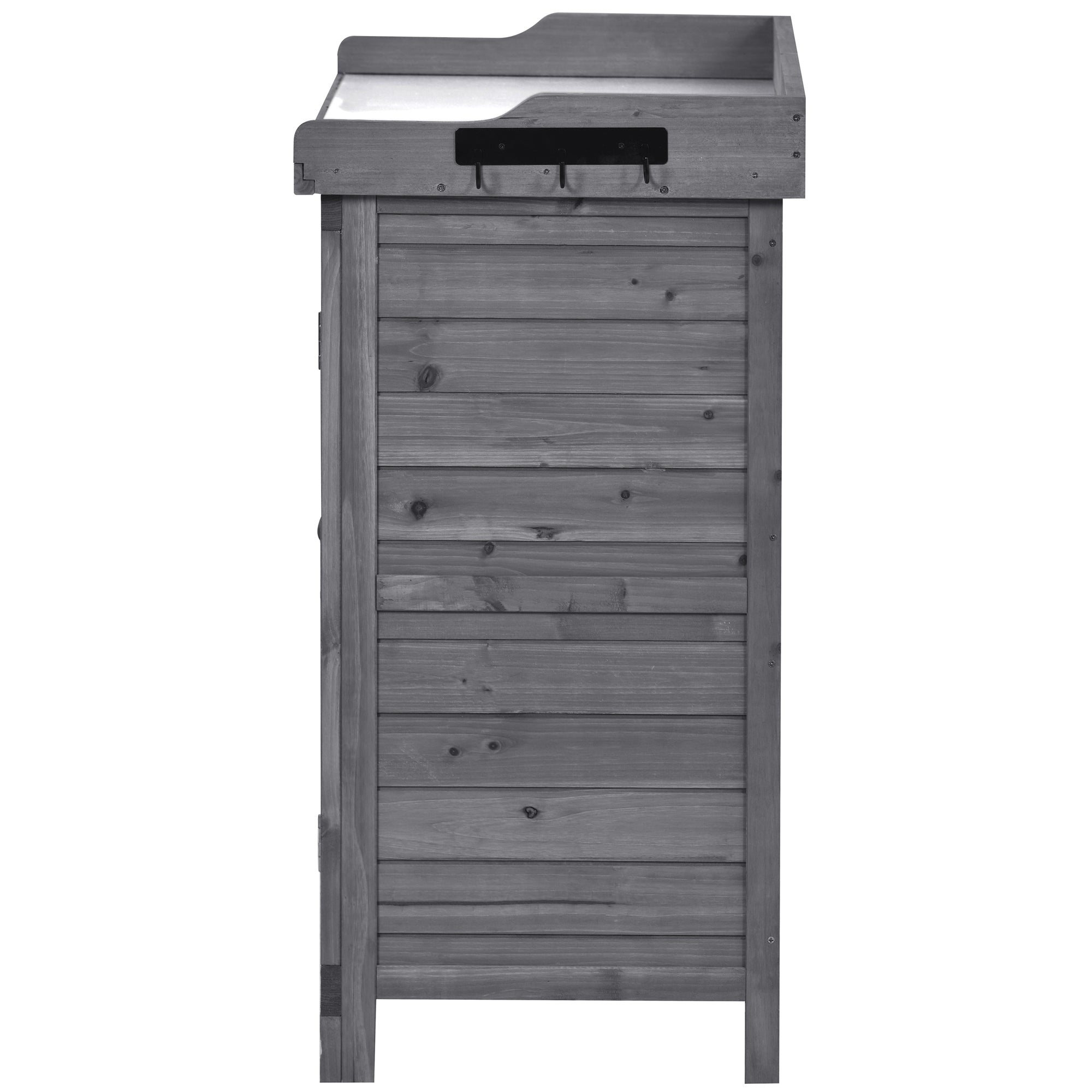 39 in. x 19.1 in. x 37.4 in.Orange Outdoor Potting Bench Table Wood Workstation Storage Cabinet Garden Shed with 2 Shelves