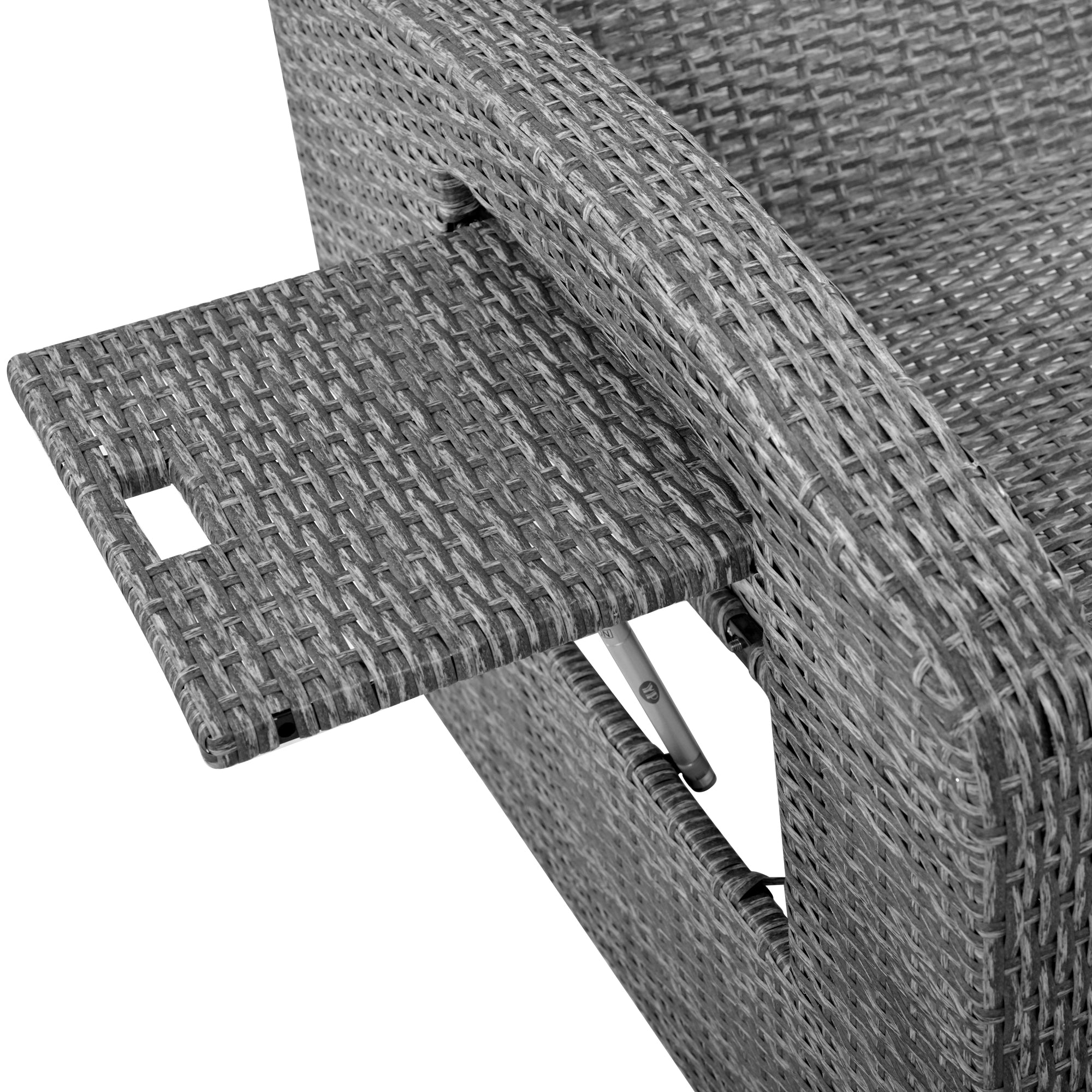2-Person Rattan Wicker Outdoor Patio Reclining Daybed with Adjustable Back and Cushions