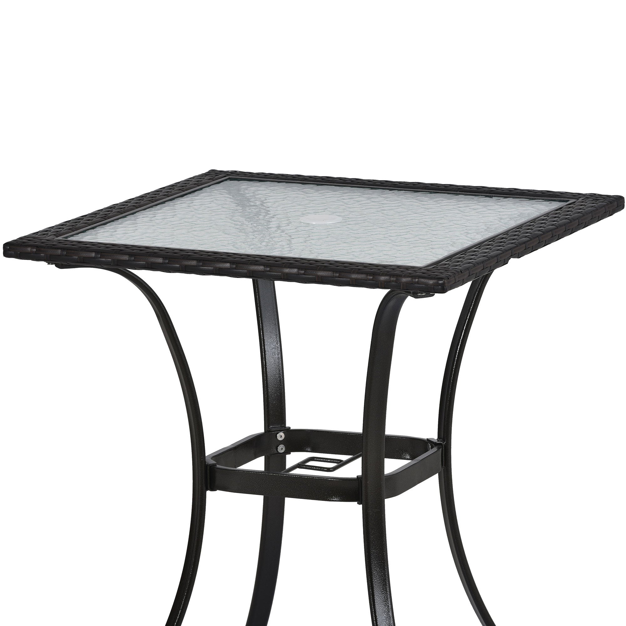 5 Pieces Outdoor Patio Rattan Counter Height Dining Table Set with Foldable Chairs