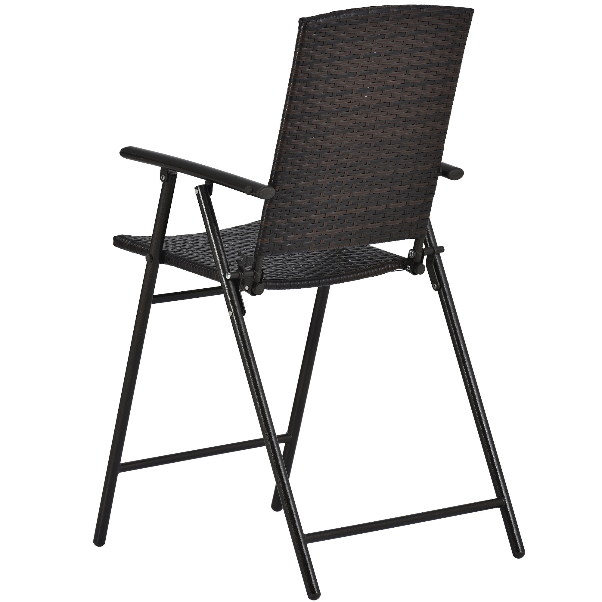 5 Pieces Outdoor Patio Rattan Counter Height Dining Table Set with Foldable Chairs