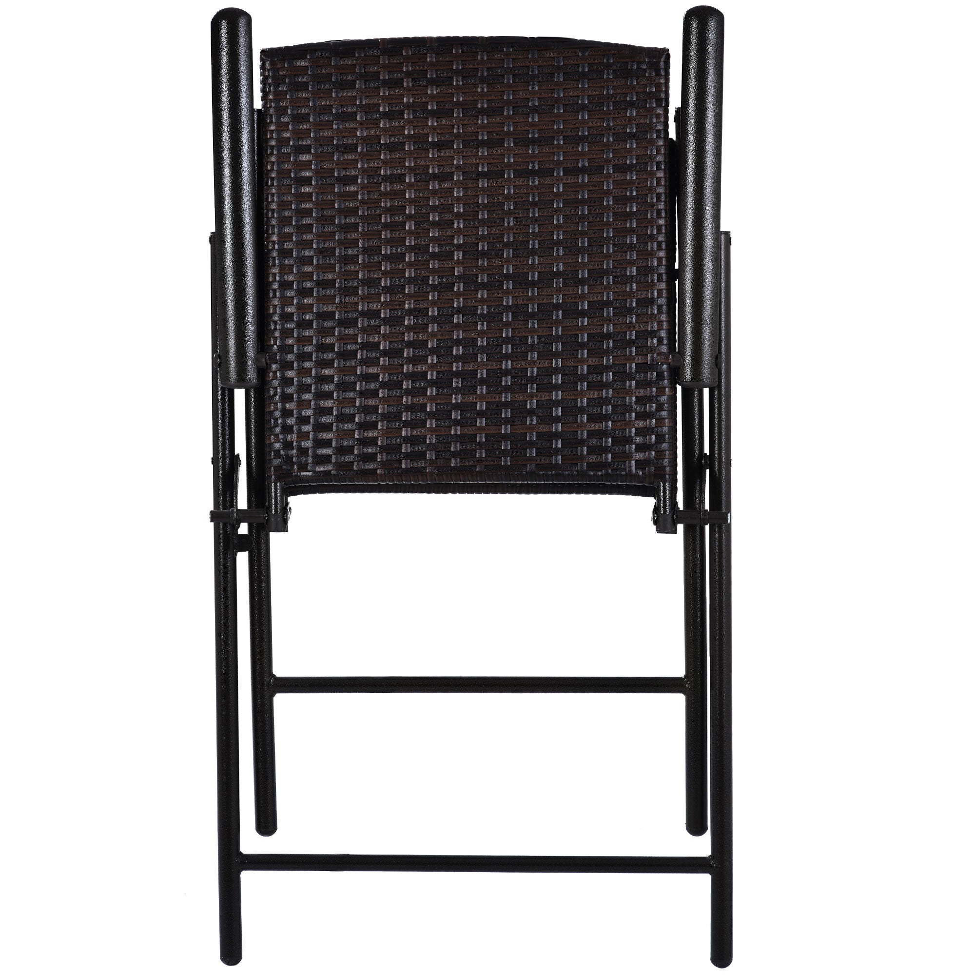 5 Pieces Outdoor Patio Rattan Counter Height Dining Table Set with Foldable Chairs