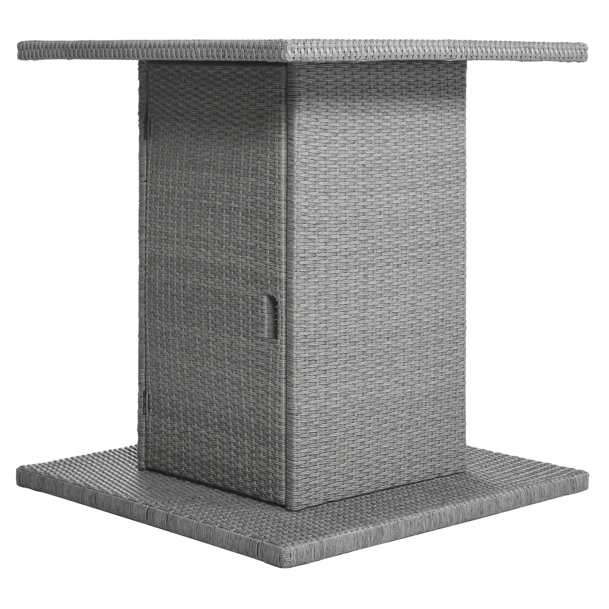 5 Pieces Outdoor Patio Rattan Dining Table Set with Storage Shelf