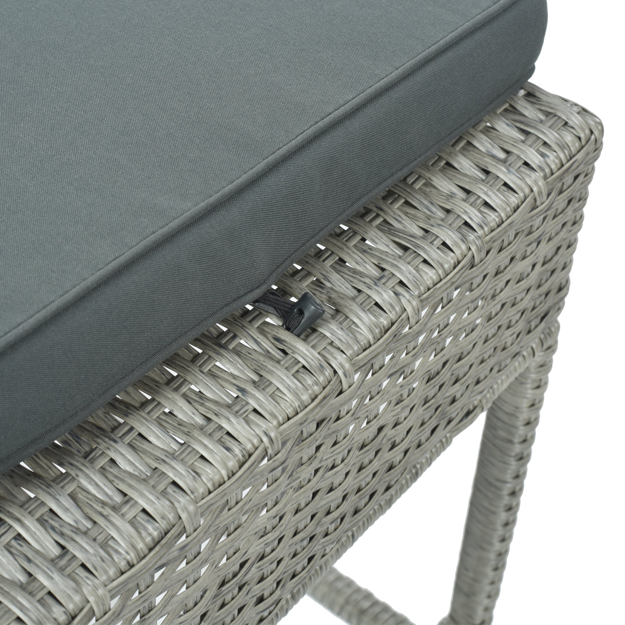 5 Pieces Outdoor Patio Rattan Dining Table Set with Storage Shelf