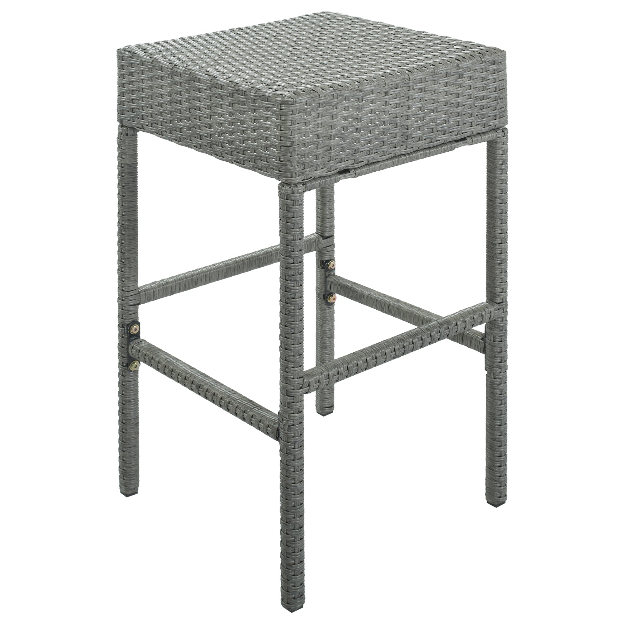 5 Pieces Outdoor Patio Rattan Dining Table Set with Storage Shelf