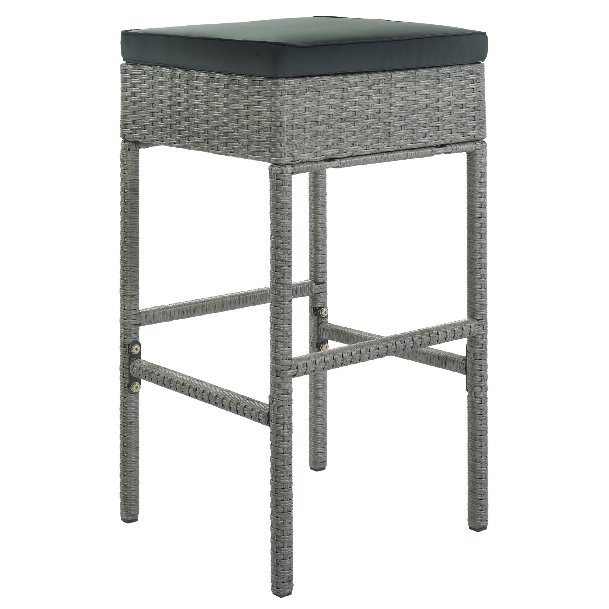 5 Pieces Outdoor Patio Rattan Dining Table Set with Storage Shelf