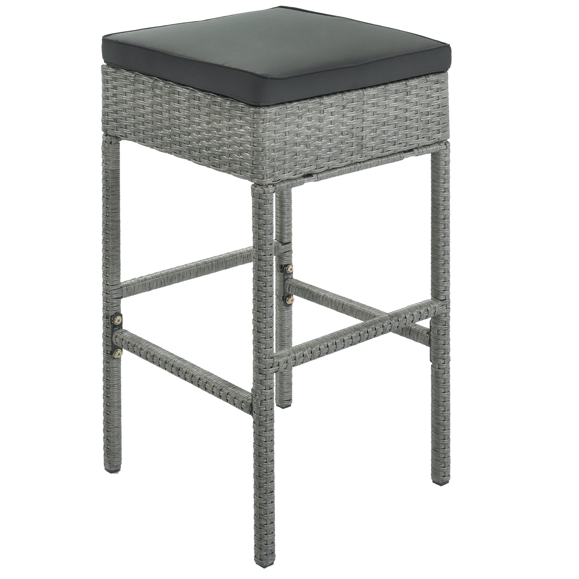 5 Pieces Outdoor Patio Rattan Dining Table Set with Storage Shelf