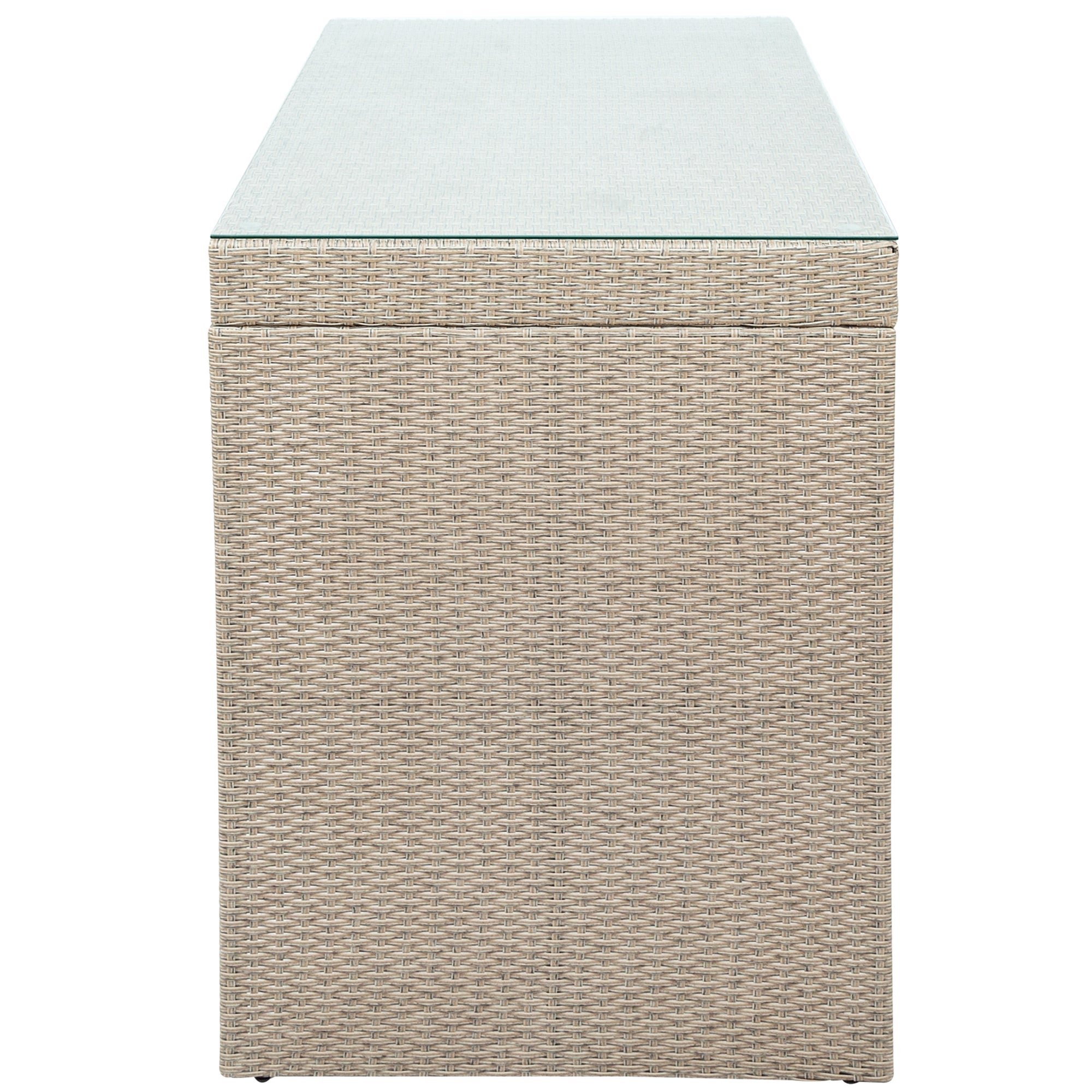 5 Pieces Outdoor Patio Rattan Bar Dining Table Set with 4 Stools