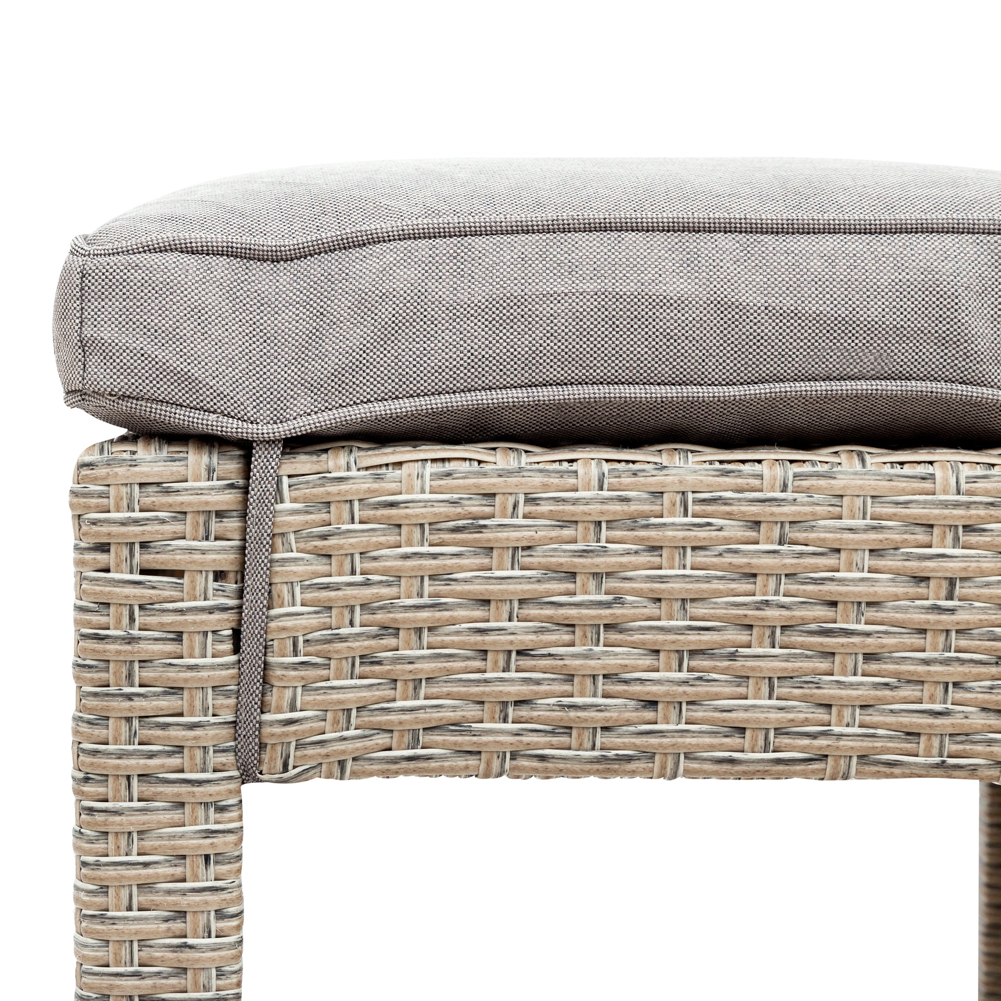 5 Pieces Outdoor Patio Rattan Bar Dining Table Set with 4 Stools