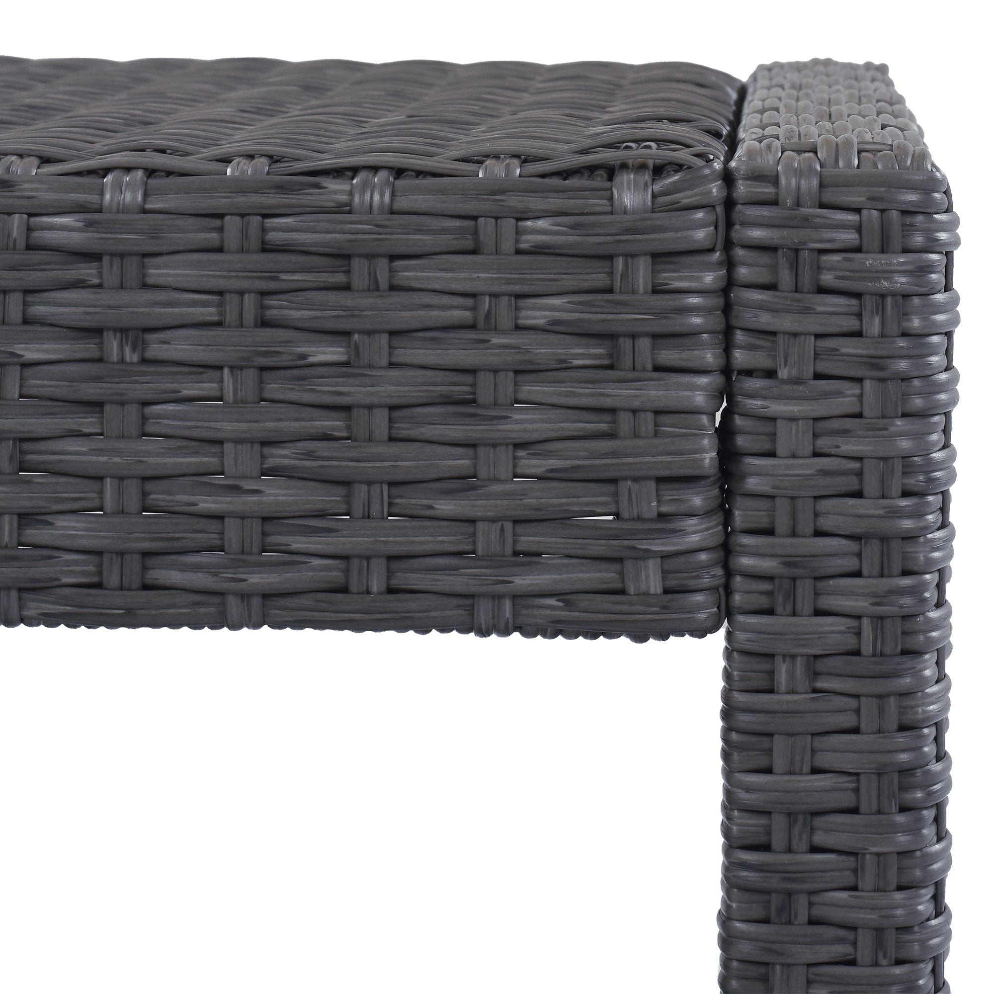 5 Pieces Outdoor Patio Rattan Bar Dining Table Set with 4 Stools