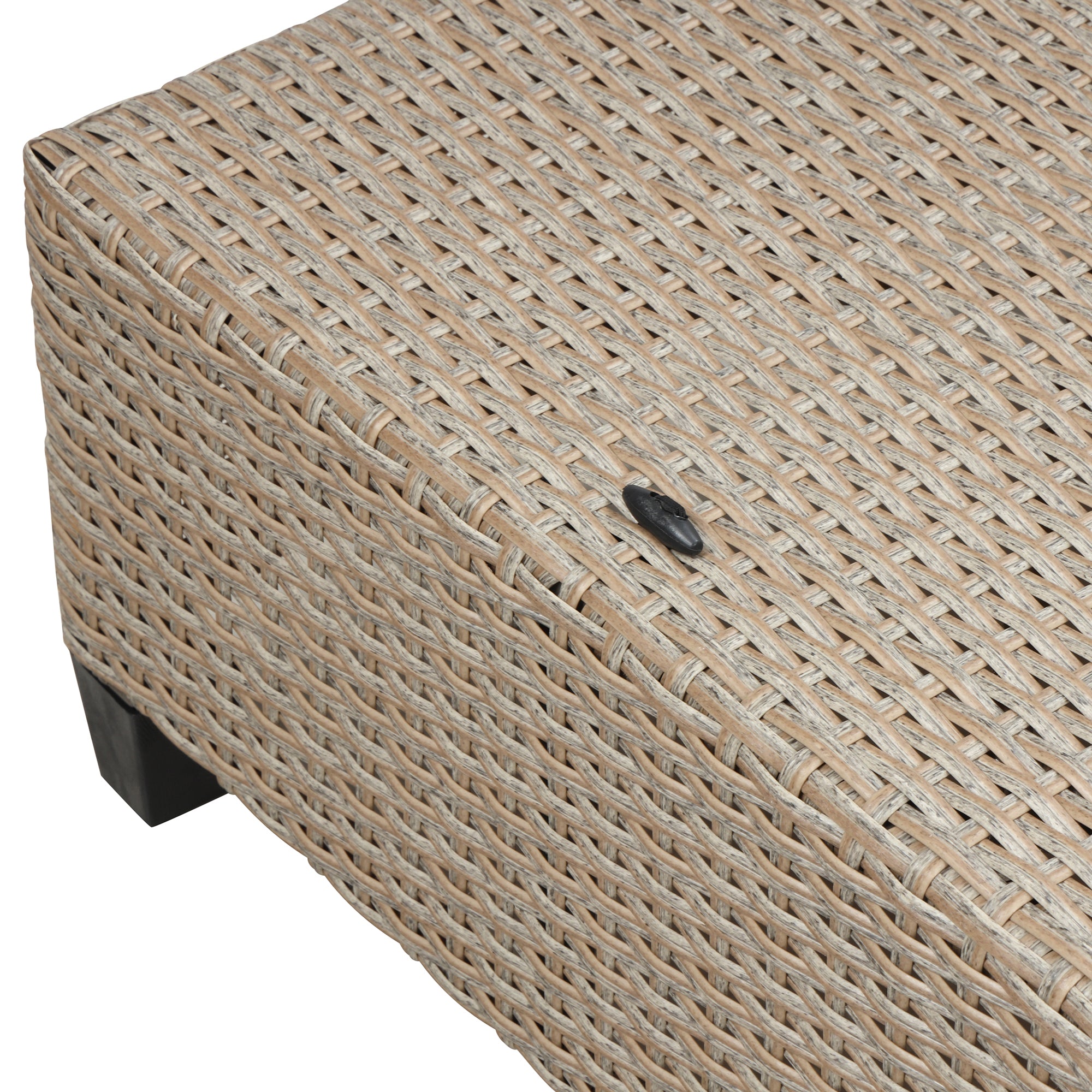 4-Piece Wicker Rattan Patio Outdoor Sectional Sofa Brown Cushion Canopy