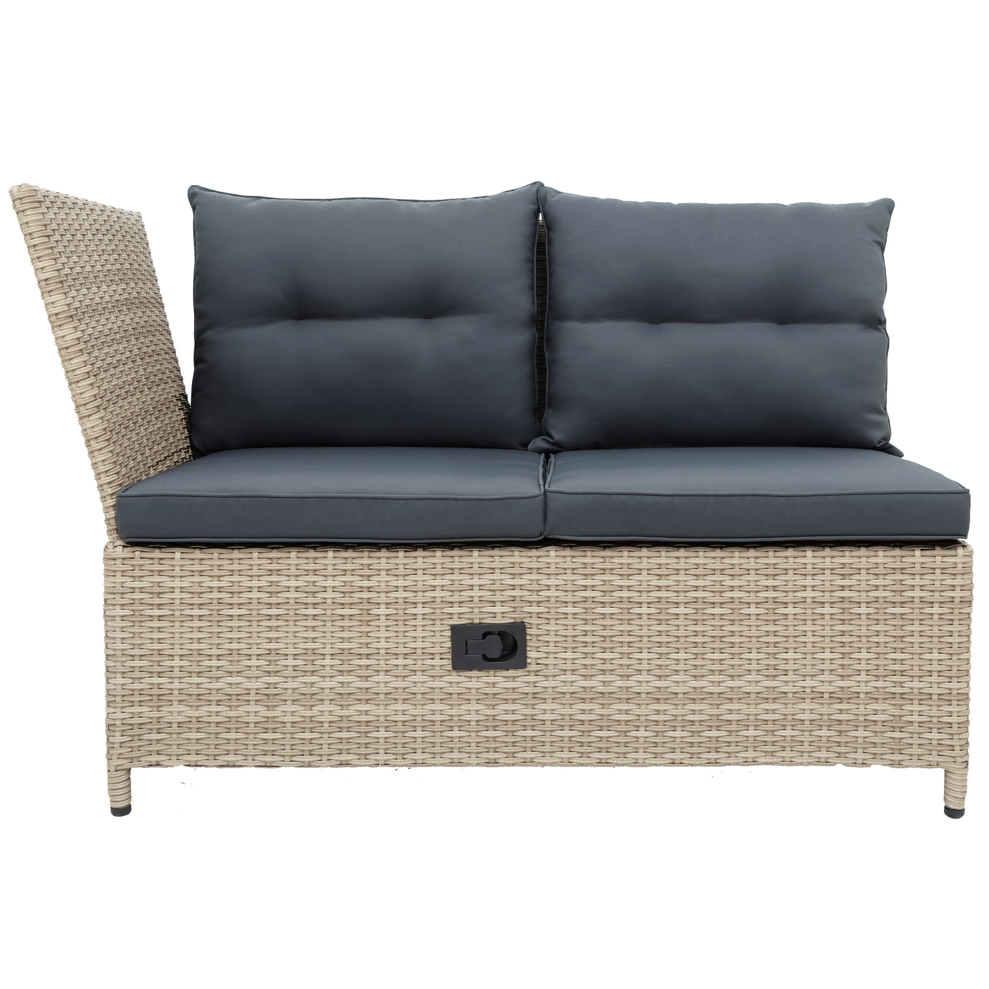 4 Pieces Outdoor Rattan Patio Sectional Sofa Set with Adjustable Backs