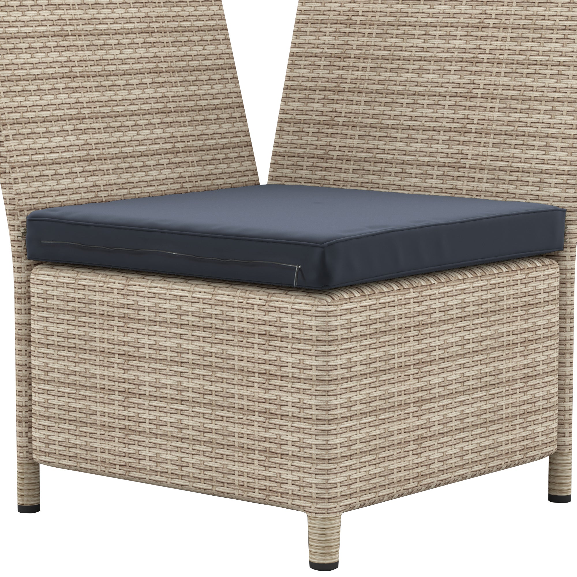 4 Pieces Outdoor Rattan Patio Sectional Sofa Set with Adjustable Backs