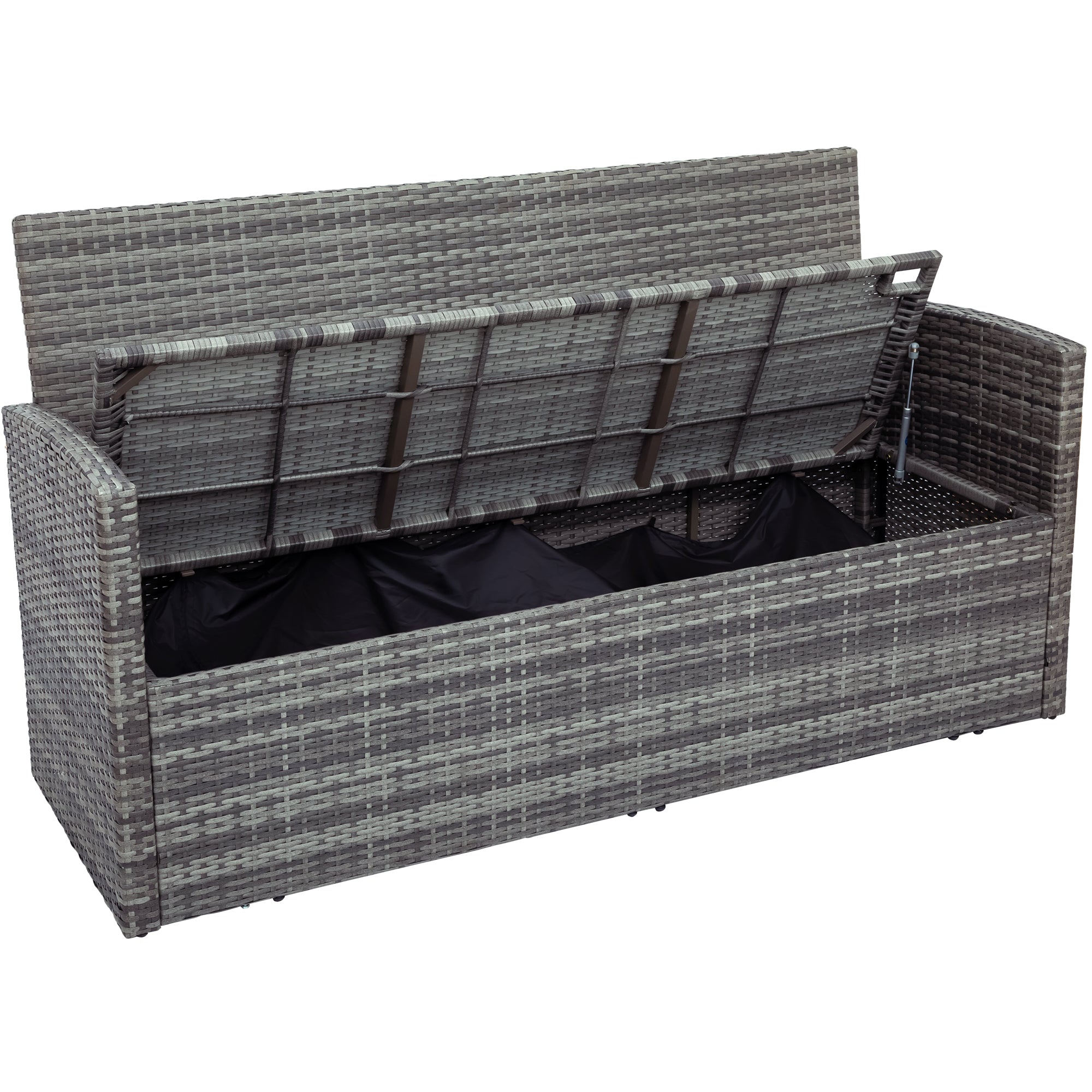 5 Pieces Outdoor Rattan Patio Sectional Sofa Set with Storage Bench